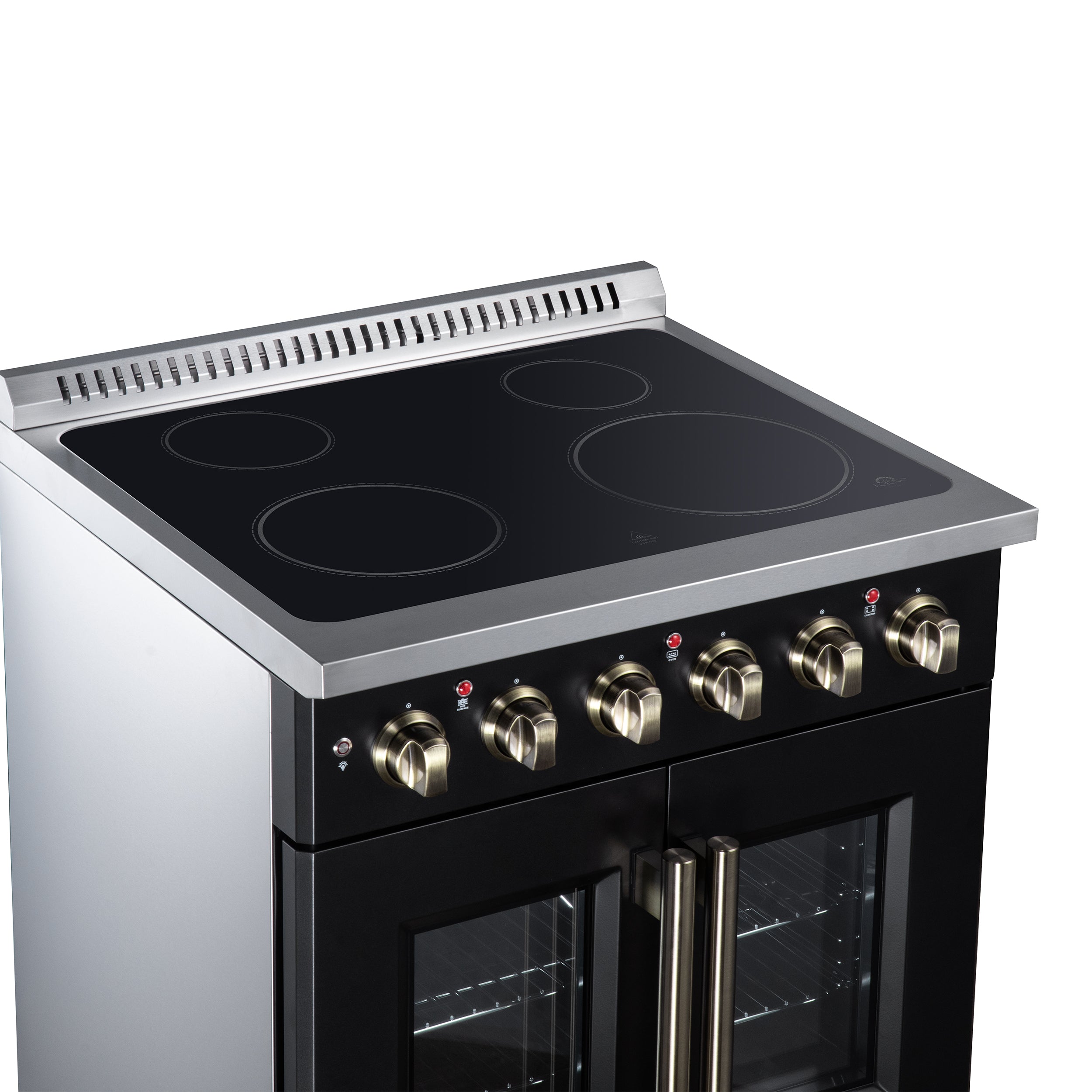 Galiano 30 Inch French Door Electric range, 4 radiant burners, 4.32 cf. True Convection oven, Air fryer kit, Black
