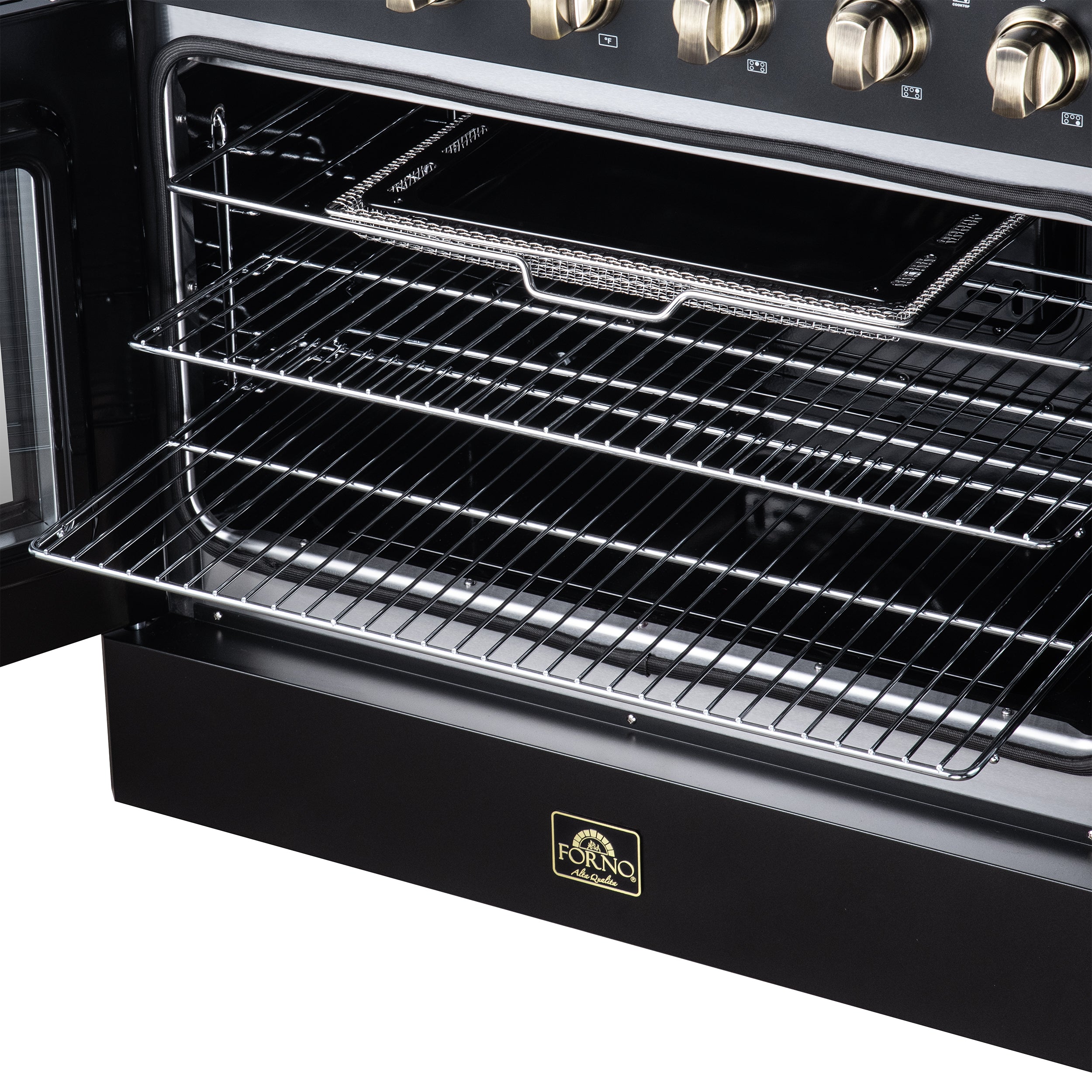 Galiano 36 Inch French Door Electric range, 5 radiant burners, 5.36 cf. True Convection oven, Air fryer kit, Black