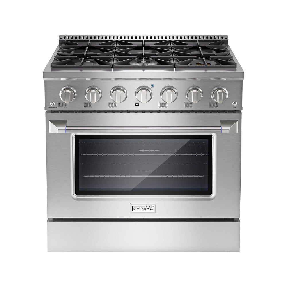 Empava Pro-Style 36 In. 5.2 cu. Ft. 6-burner Stainless Steel Gas Range | EMPV-36GR08