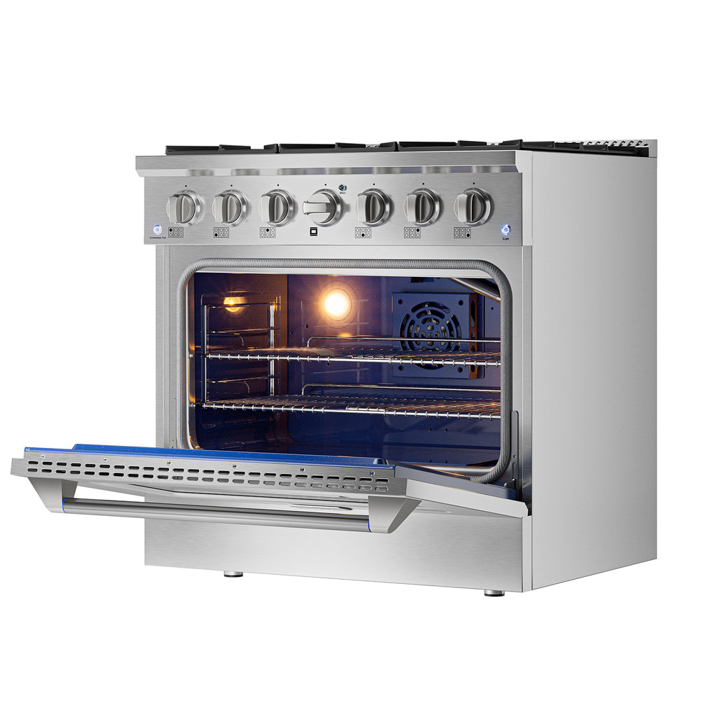 Empava Pro-Style 36 In. 5.2 cu. Ft. 6-burner Stainless Steel Gas Range | EMPV-36GR08