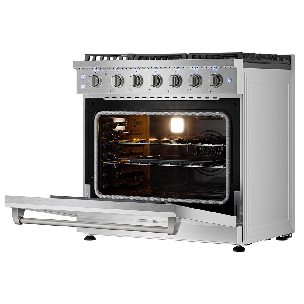 Empava Pro-Style 36 In. 6 cu. Ft. 6-Burner Stainless Steel Gas Range | EMPV-36GR11