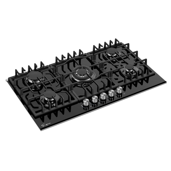 Empava 36 in. 5-Burner Built-In Black Gas Cooktop | EMPV-36GC27