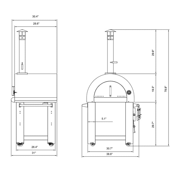 Empava Stainless Steel Wood Fired Pizza Oven | EMPV-PG01