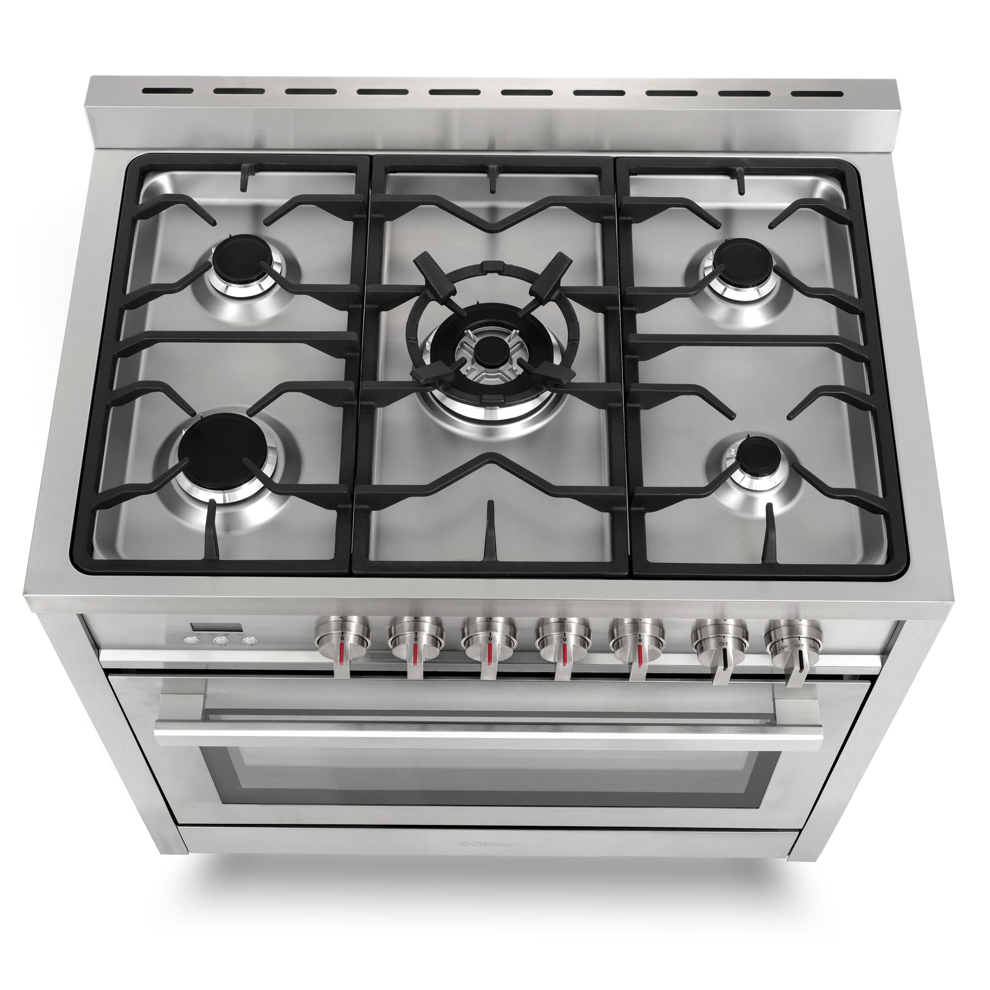 Cosmo Stellar 36 in. 3.8 cu. ft. 5-Burner Stainless Steel Dual Fuel Range | F965