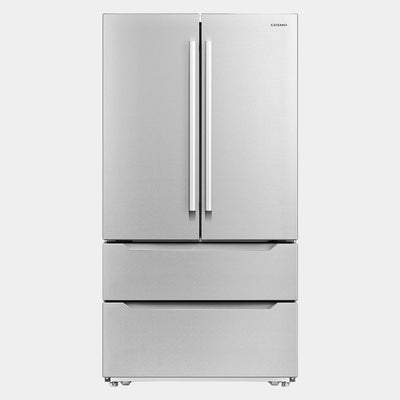 Cosmo Lumin 36 in. 22.5 cu. ft. Stainless Steel French Door Refrigerator with Ice Maker | COS-FDR225RHSS-G