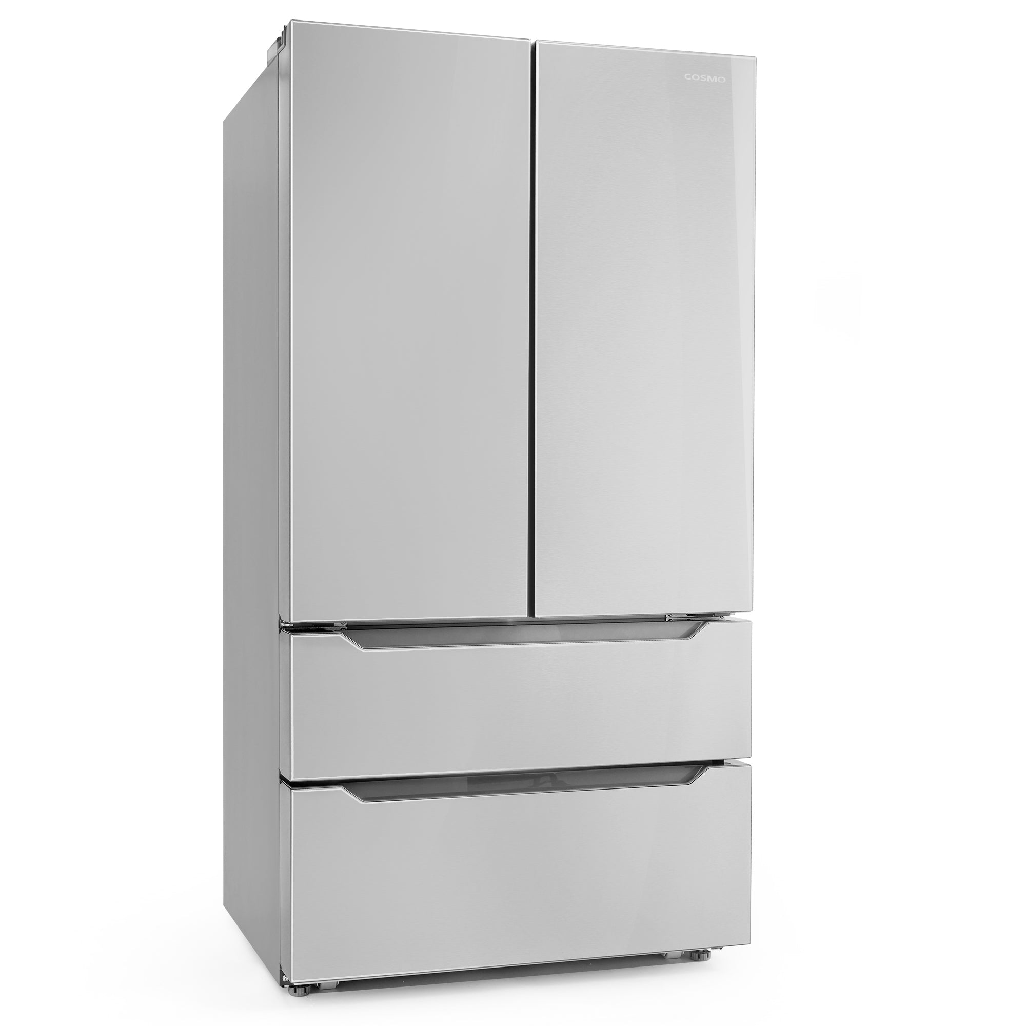 Cosmo Lumin 36 in. 22.5 cu. ft. Stainless Steel French Door Refrigerator with Recessed Handles and Ice Maker | COS-FDR225RHSS