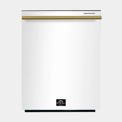 Forno Pozzo 24-Inch Built-In Tall Tub Top Control Dishwasher, White, 49 dBA, ENERGY STAR Certified