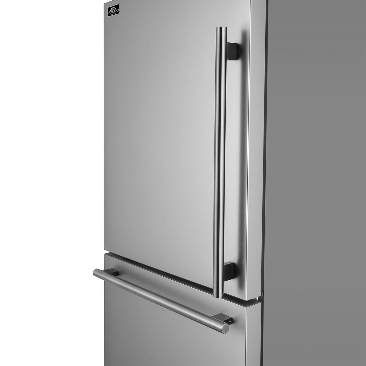 Forno Espresso Milano 31 in. 17.2 cu.ft. Stainless Steel Left Swing Refrigerator with Bottom Freezer and Ice Maker | FFFFD1786-31S