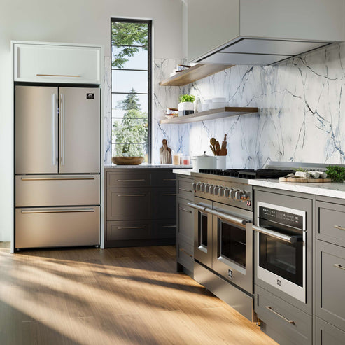 Forno Moena 36 in. Stainless Steel Refrigerator with Ice Maker 19.2 cu.ft | FFRBI1820-36SB