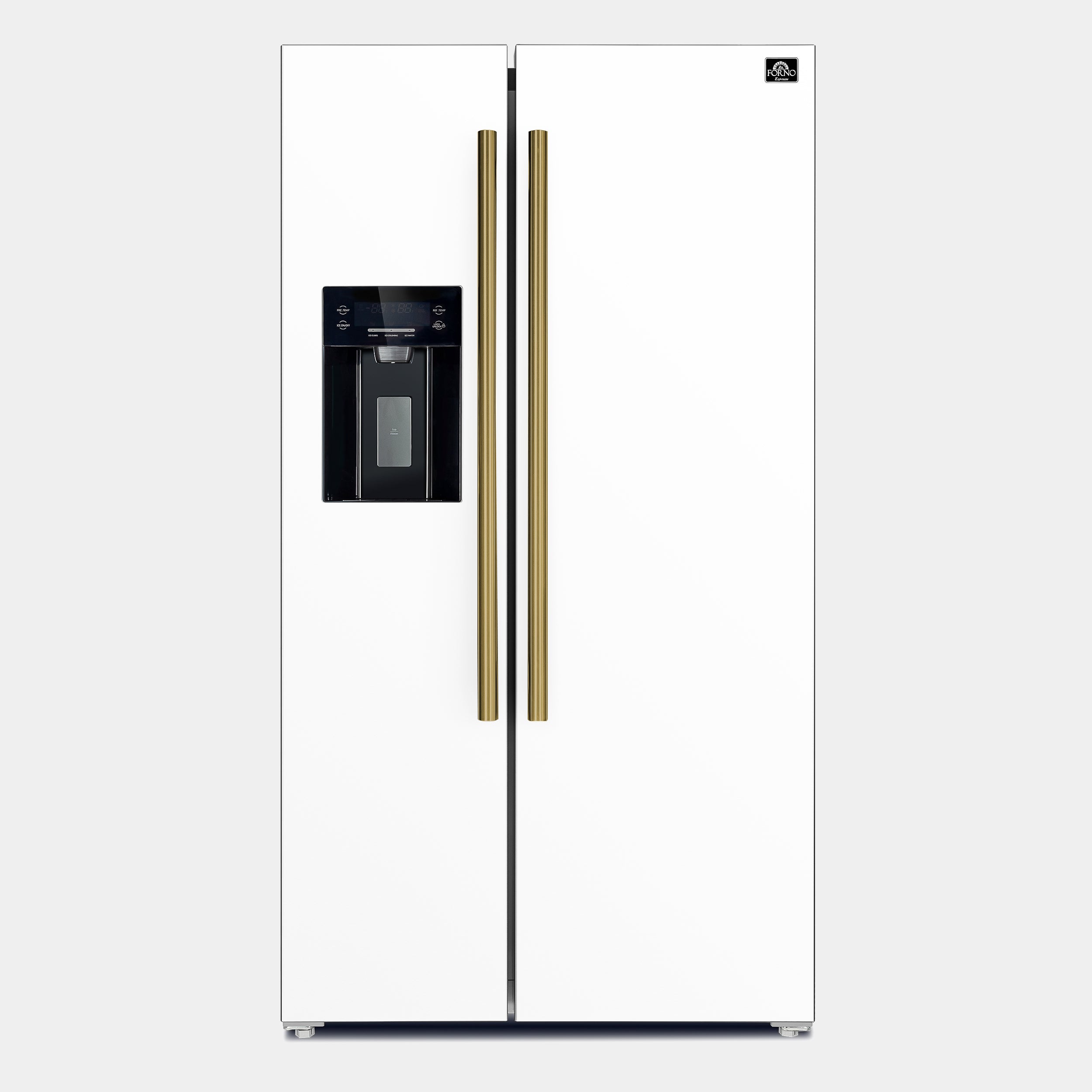 Forno Salerno Espresso 36-Inch White Side-by-Side Refrigerator, 20 Cu. Ft., Frost-Free, Ice & Water Dispenser, ENERGY STAR Certified