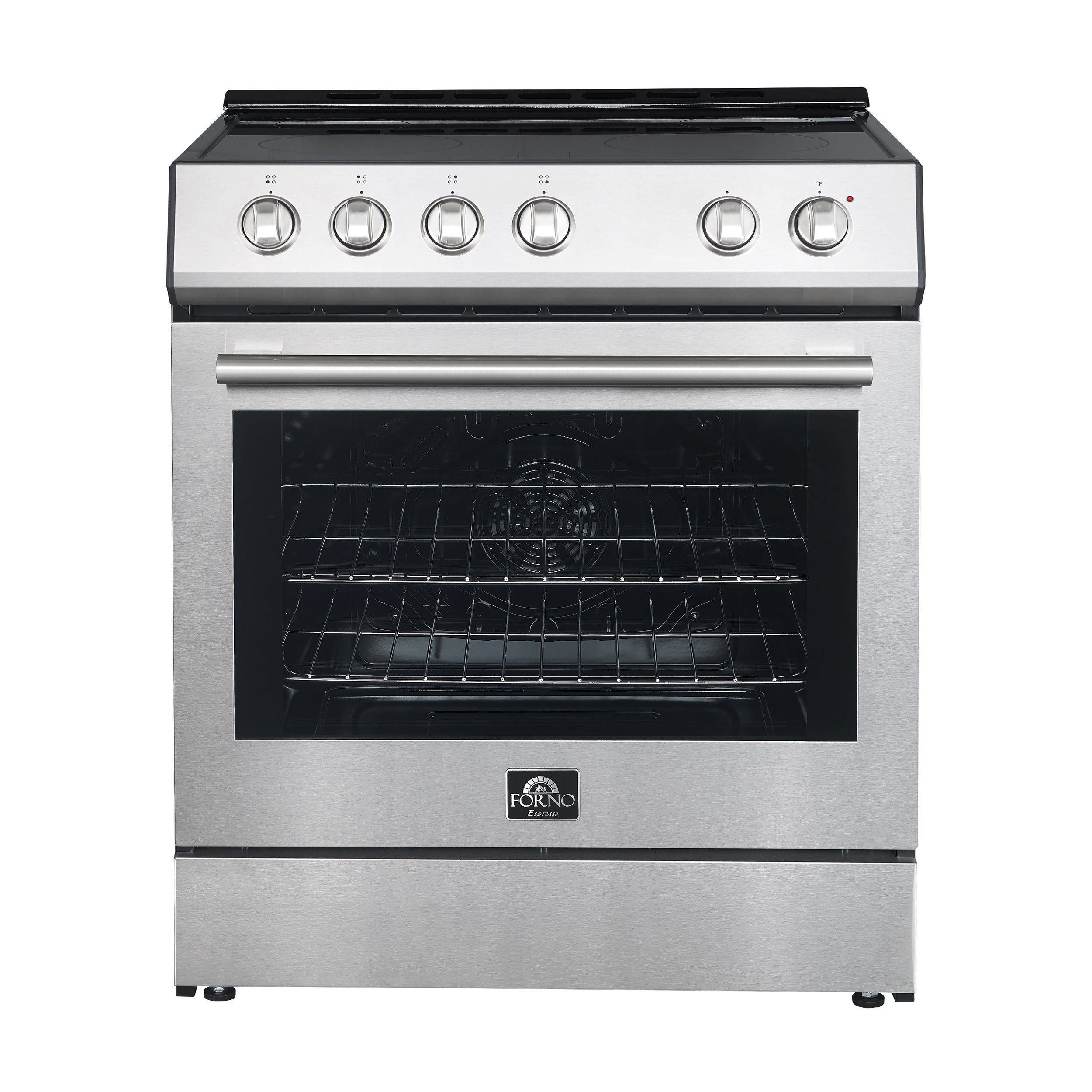FORNO 2-Piece White Kitchen Bundle - 30" Electric Range and 36" Bottom Freezer Refrigerator