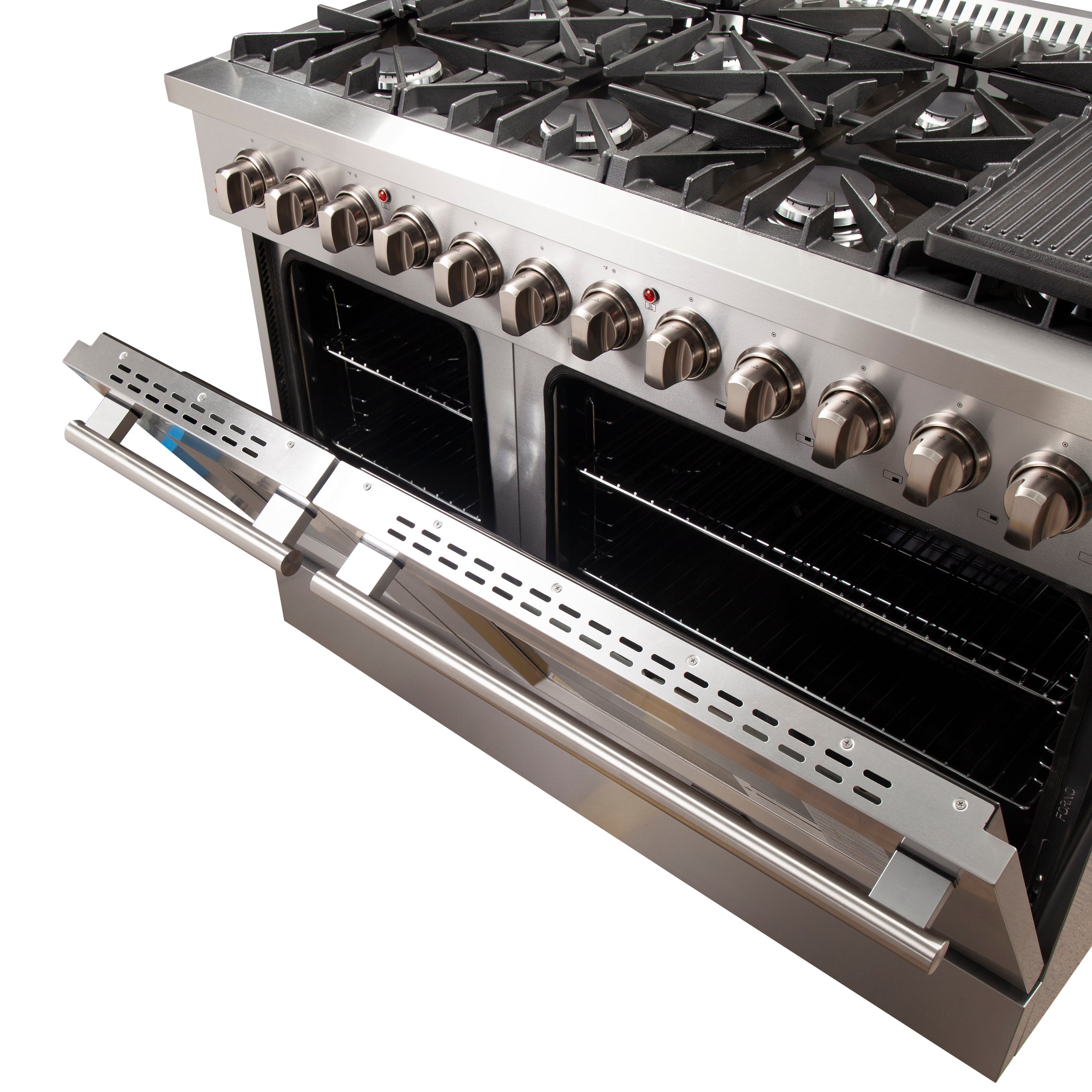 Forno Galiano 48 in. 6.58 cu. ft. 8-Burner Stainless Steel Dual Fuel Range | FFSGS6156-48
