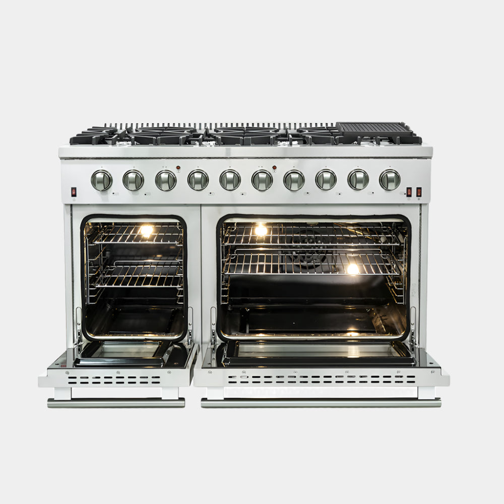 FORNO Premium 2-Piece Kitchen Bundle - Galiano 48" Gas Range, 60" Side-by-Side Refrigerator - FBDL-005-01CAUS