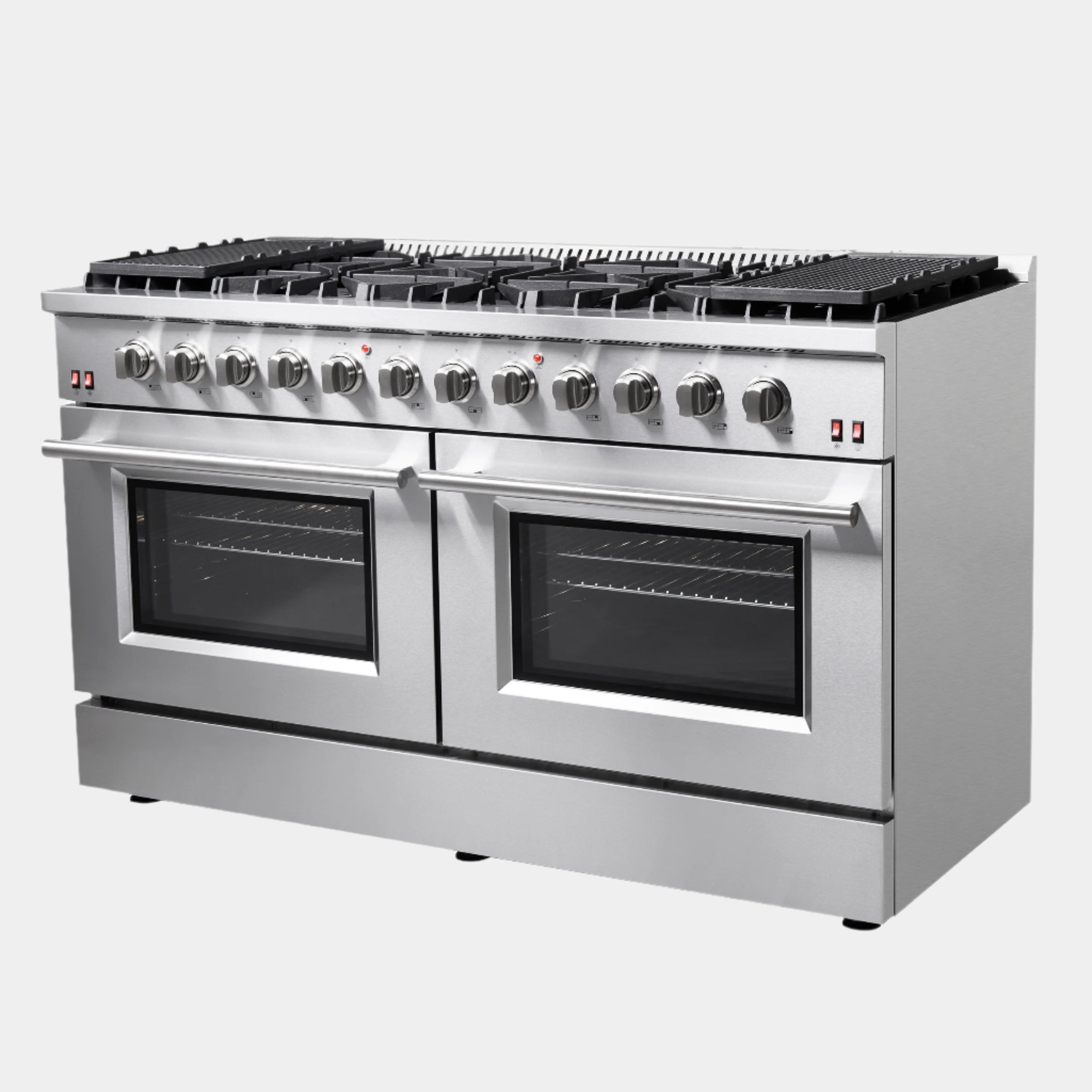 Forno Galiano 60-Inch Freestanding Gas Range, 10 Burners, Double Ovens, Griddle, Energy Efficient