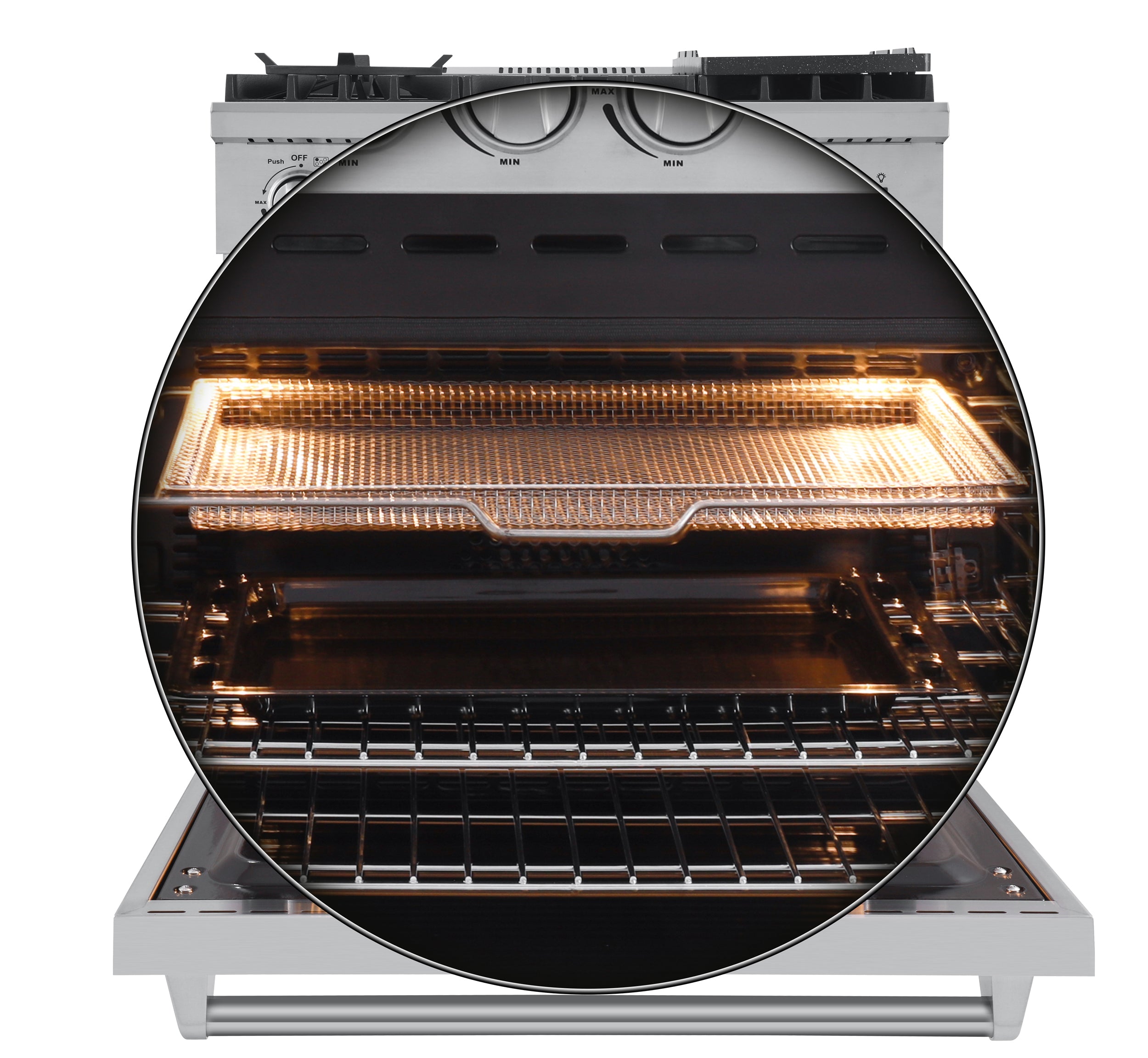 Forno Lazio 30 in. 5-Burner Stainless Steel Gas Range with Air Fryer and Griddle 4.32 cu. ft. | FFSGS6276-30