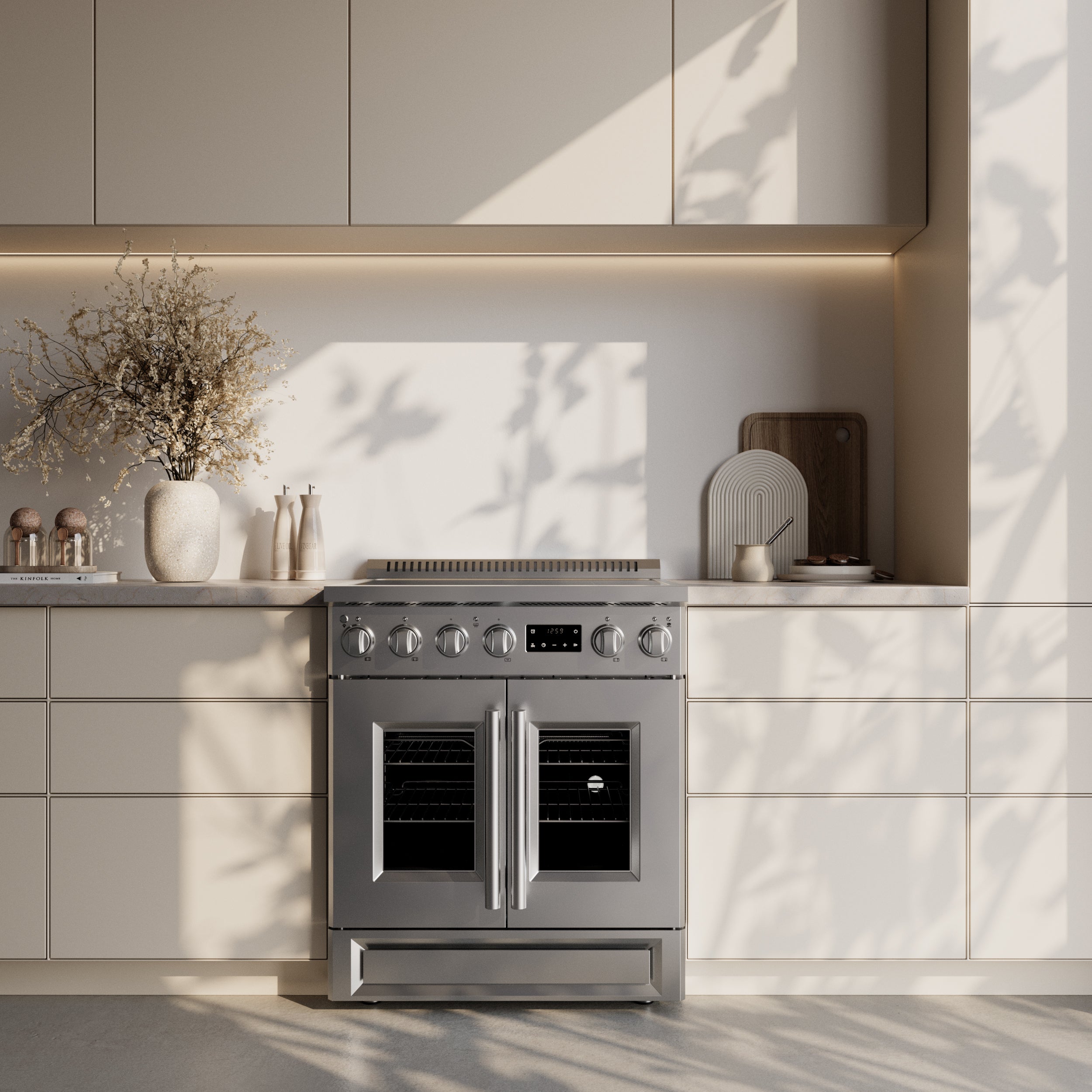 Forno Torino 30 in. 4.32 cu. ft. 4-Burner Stainless Steel French Door Induction Range with Air Fry | FFSIN0950-30