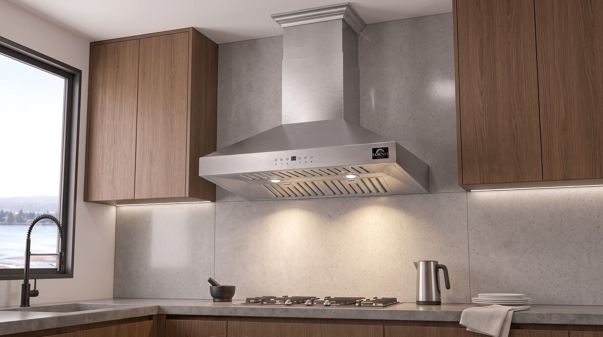 Forno Coppito 30 in. 600 CFM Stainless Steel Island Mount Range Hood | FRHIS5129-30