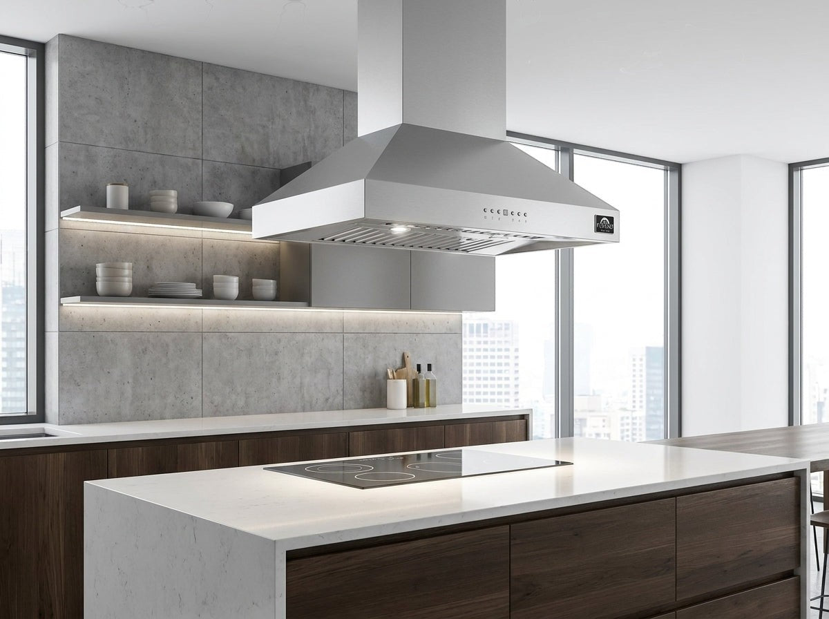 Forno Coppito 30 in. 600 CFM Stainless Steel Island Mount Range Hood | FRHIS5129-30
