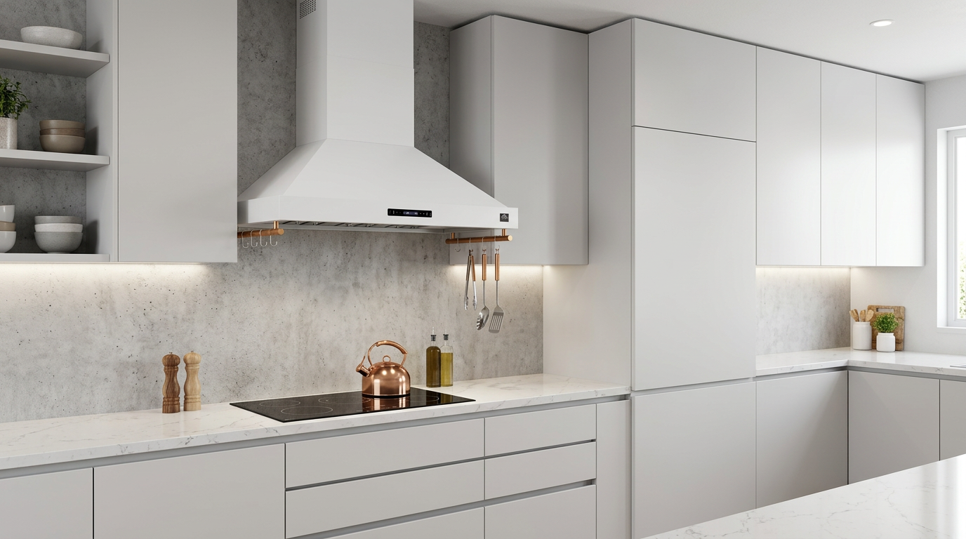 Forno Venezia 30 in. 370 CFM White Wall Mount Range Hood with Antique Brass Accents | FRHWM5503-30WHT