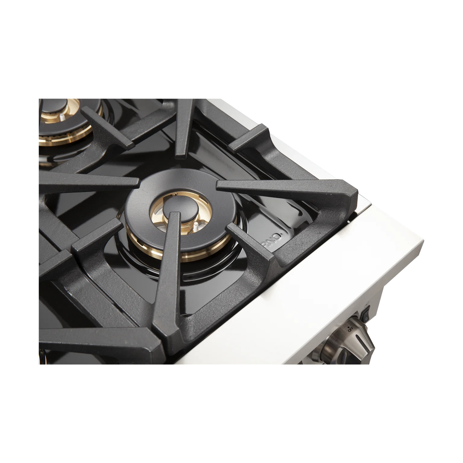 Forno Capriasca 48 in. 8-burner Black Gas Range with Brass Burners 6.58 cu. ft. | FFSGS6260-48BLK