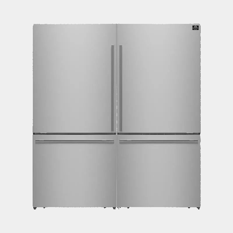 Forno Espresso Milano 62 in. 34.4 cu.ft. Stainless Steel Side-By-Side Refrigerator with Ice Maker | FFFFD1787-60S