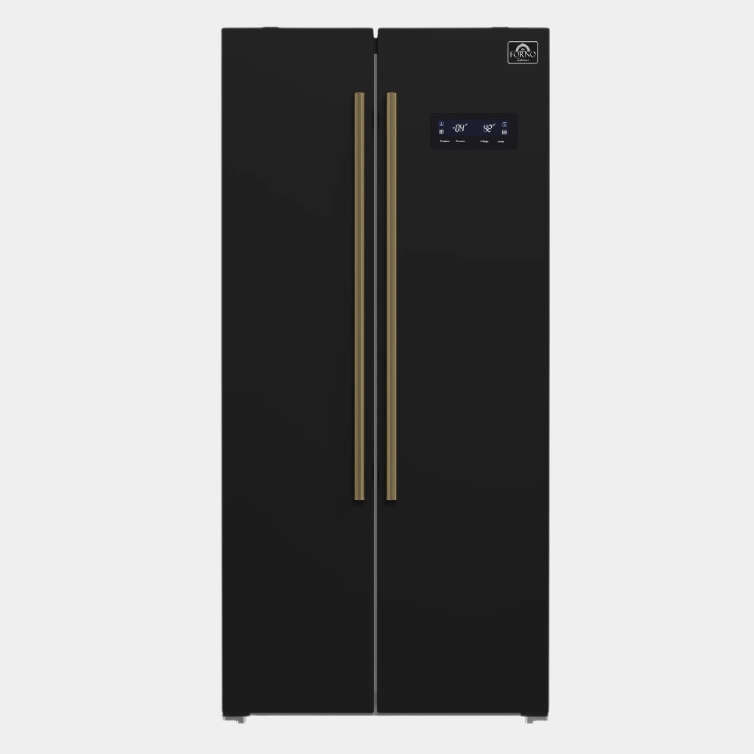 Forno Salerno Espresso 33-Inch Black Side-by-Side Refrigerator, 15.6 Cu. Ft., Energy-Efficient, No Frost, Modern Design