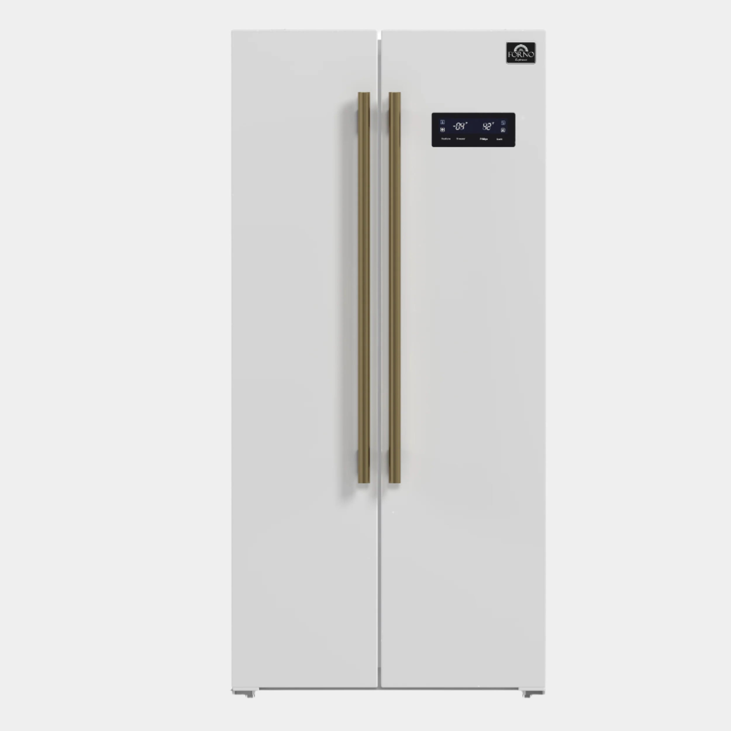 Forno Salerno Espresso 33-Inch White Side-by-Side Refrigerator, 15.6 Cu. Ft., Energy-Efficient, No Frost, Modern Design