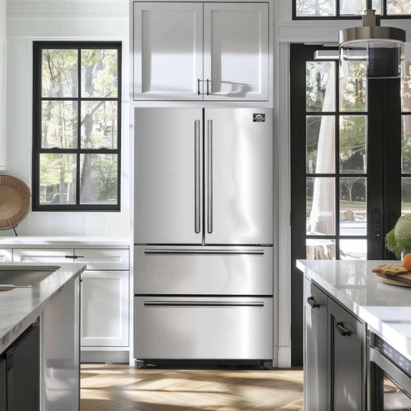 Forno Moena 36 in. Stainless Steel Refrigerator with Ice Maker 19.2 cu.ft | FFRBI1820-36SB
