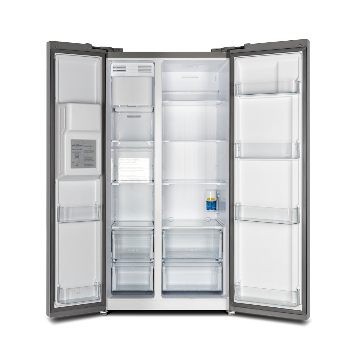 Forno Salerno 40 in. 20 cu. ft. Side-by-Side Stainless Steel Refrigerator with Water, Ice Dispenser and Grill Trim Kit | FFRBI1844-40SG