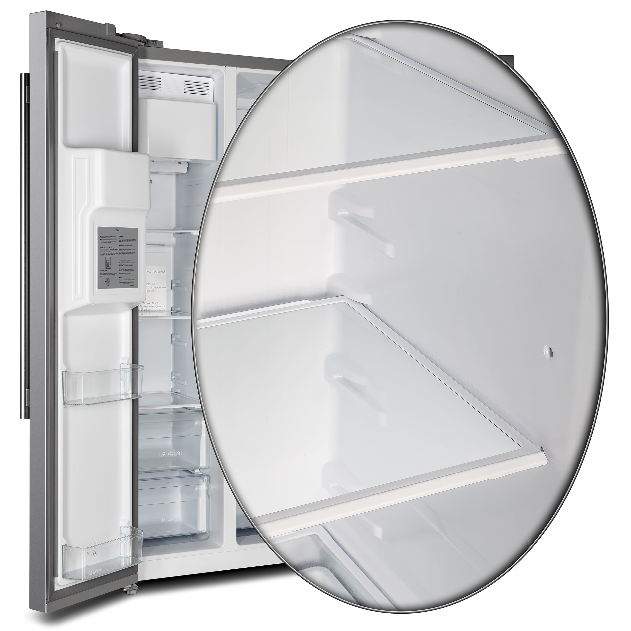 Forno Salerno 40 in. 20 cu. ft. Side-by-Side Stainless Steel Refrigerator with Water, Ice Dispenser and Grill Trim Kit | FFRBI1844-40SG