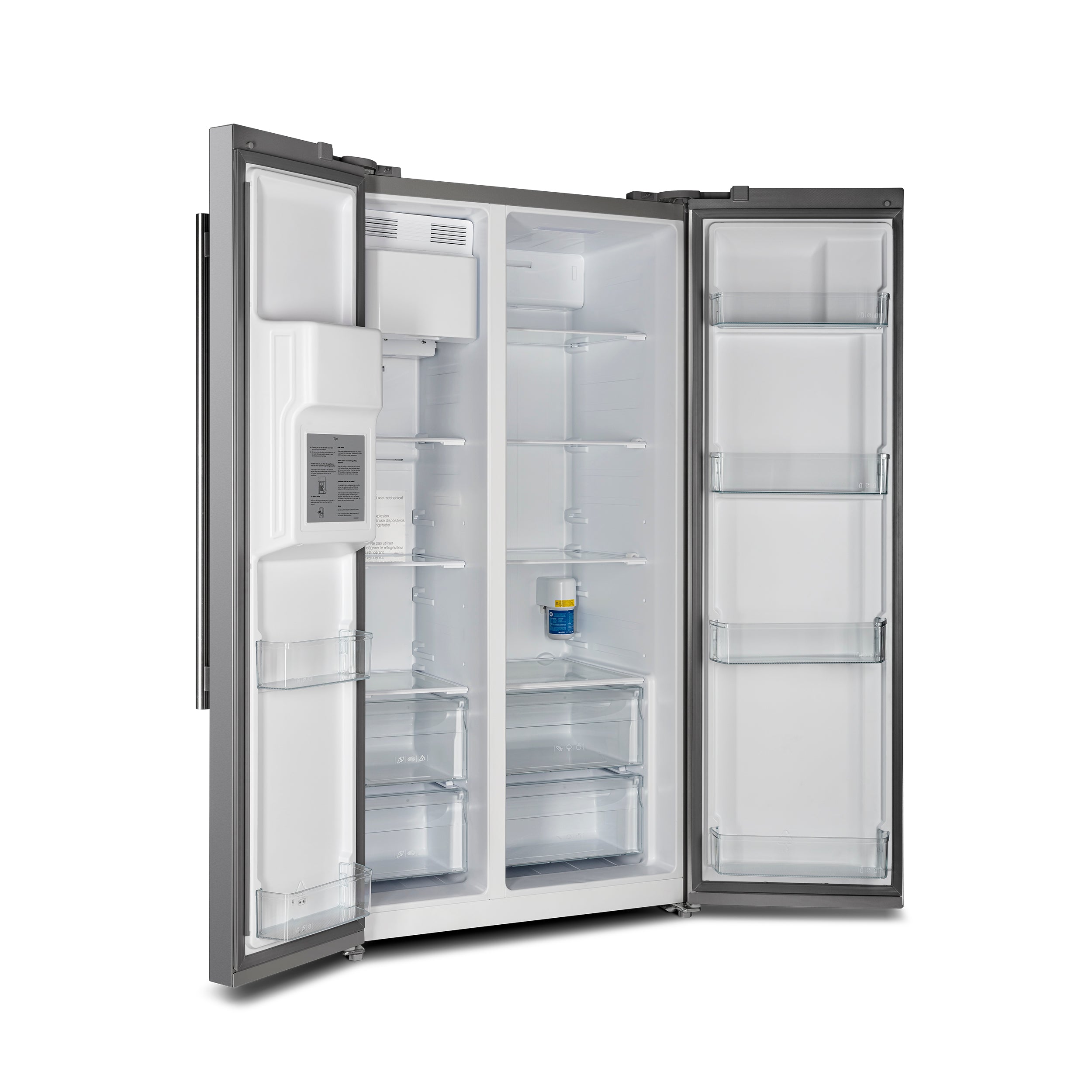 Forno Salerno 40 in. 20 cu. ft. Side-by-Side Stainless Steel Refrigerator with Water, Ice Dispenser and Grill Trim Kit | FFRBI1844-40SG