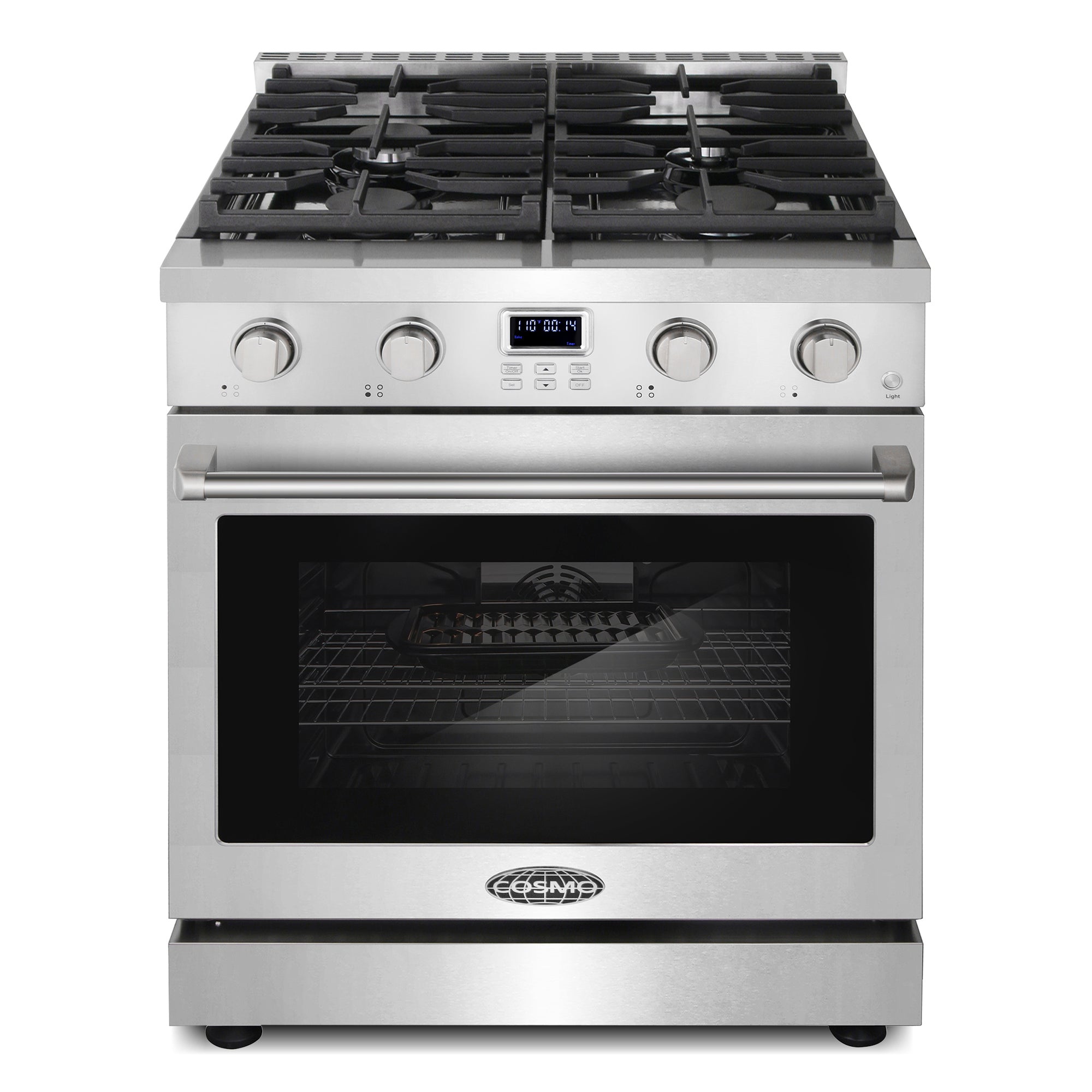 Cosmo Lumin 30 in. 4.8 cu. ft. 4-Burner Stainless Steel Gas Range | COS-GRC304KB