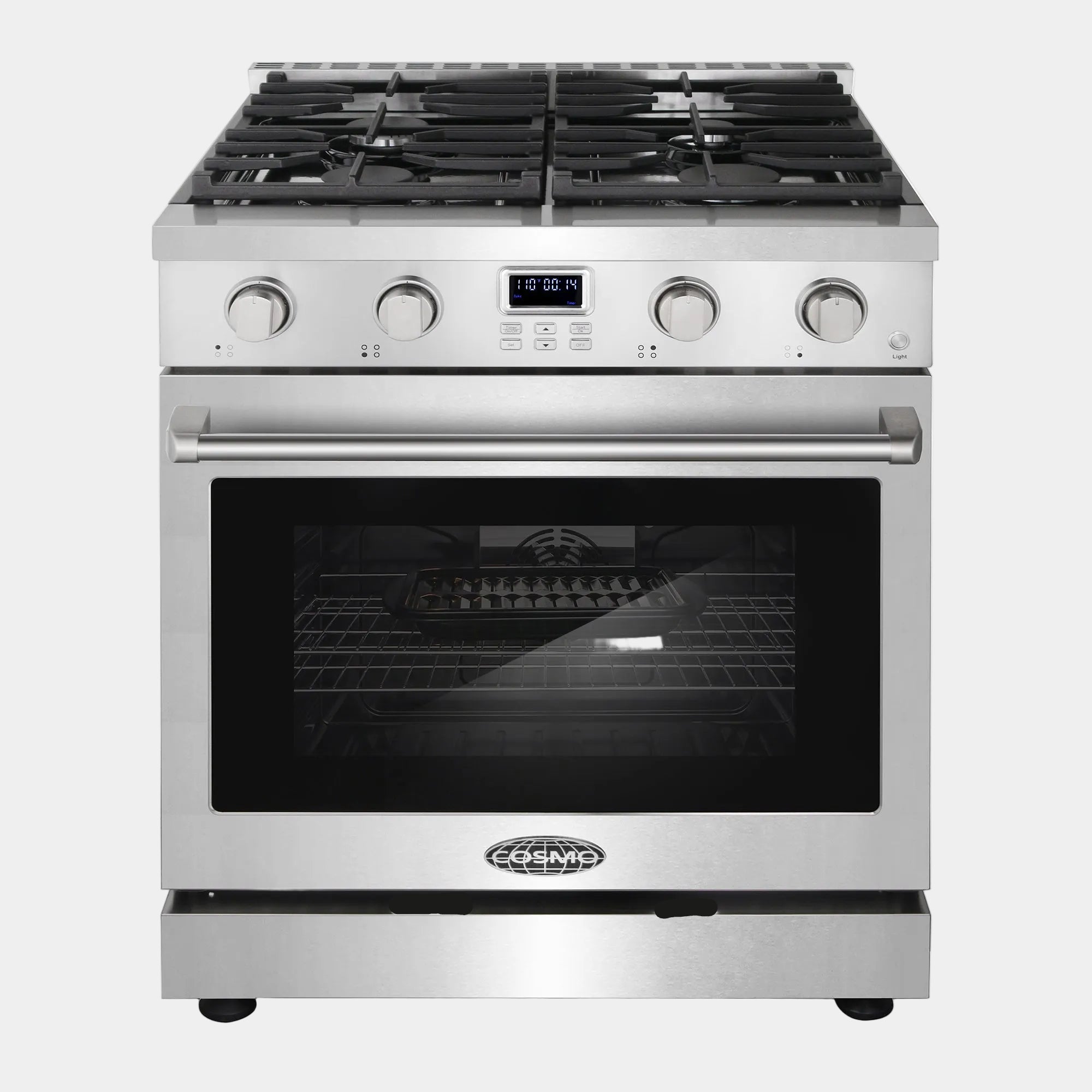 Cosmo Lumin 30 in. 4.8 cu. ft. 4-Burner Stainless Steel Gas Range | COS-GRC304KB