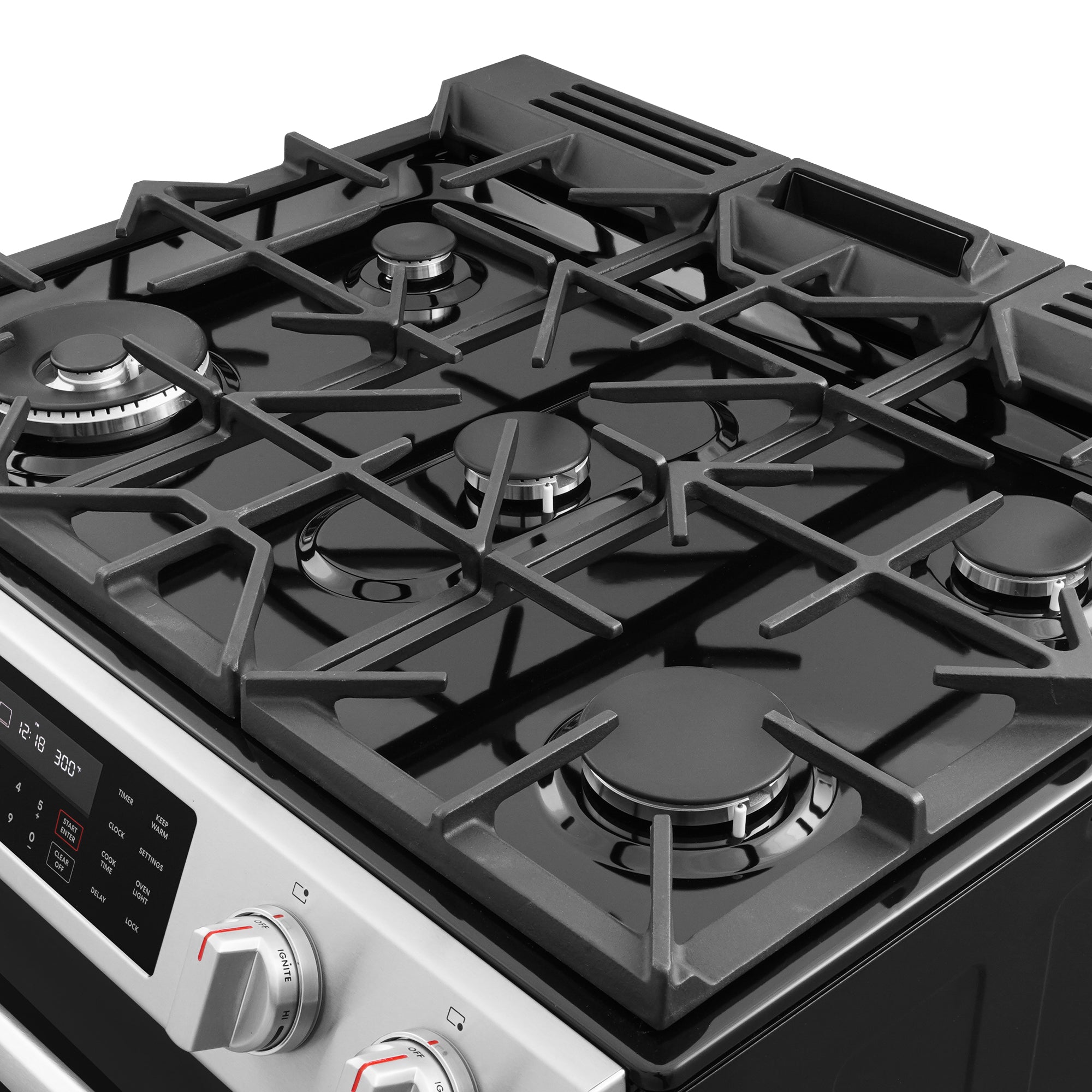 Cosmo Lumin 30 in. 6.1 cu. ft. Stainless Steel Gas Range with Self-Clean, Air Fry and Storage Drawer | COS-GRC305KTD