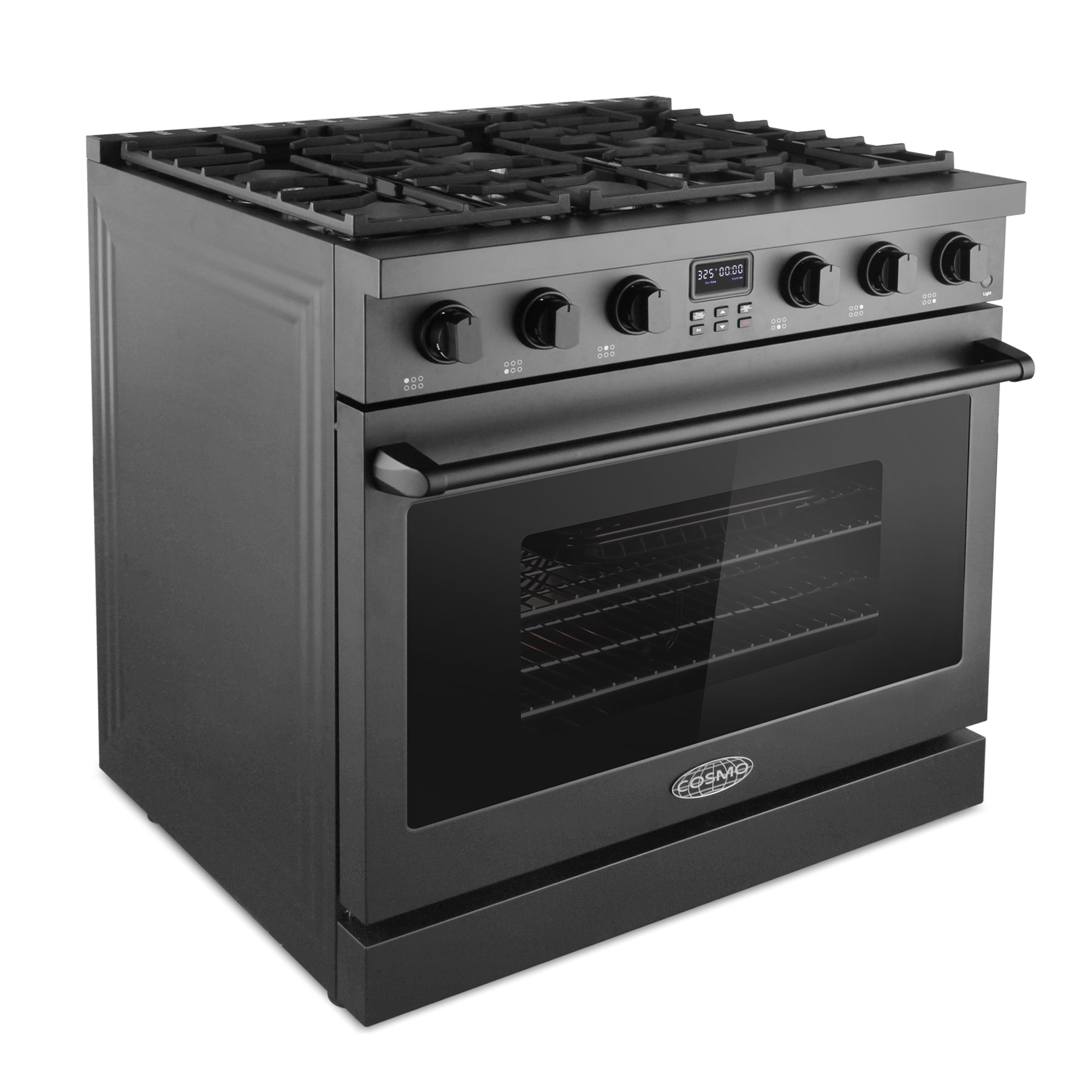 Cosmo Lumin 36 in. 6.0 cu. ft. 6-Burner Black Gas Range | COS-GRC366KB-BK