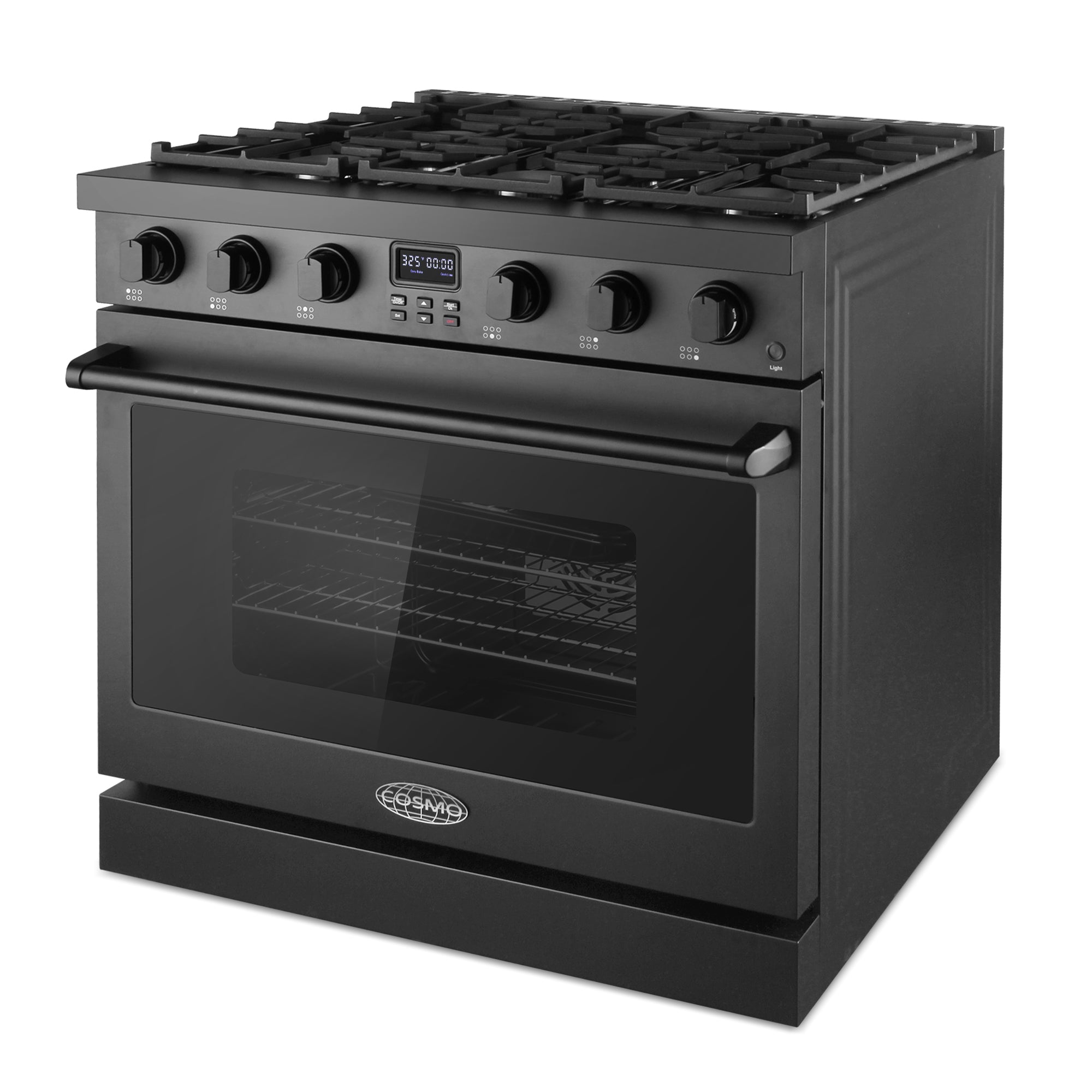 Cosmo Lumin 36 in. 6.0 cu. ft. 6-Burner Black Gas Range | COS-GRC366KB-BK