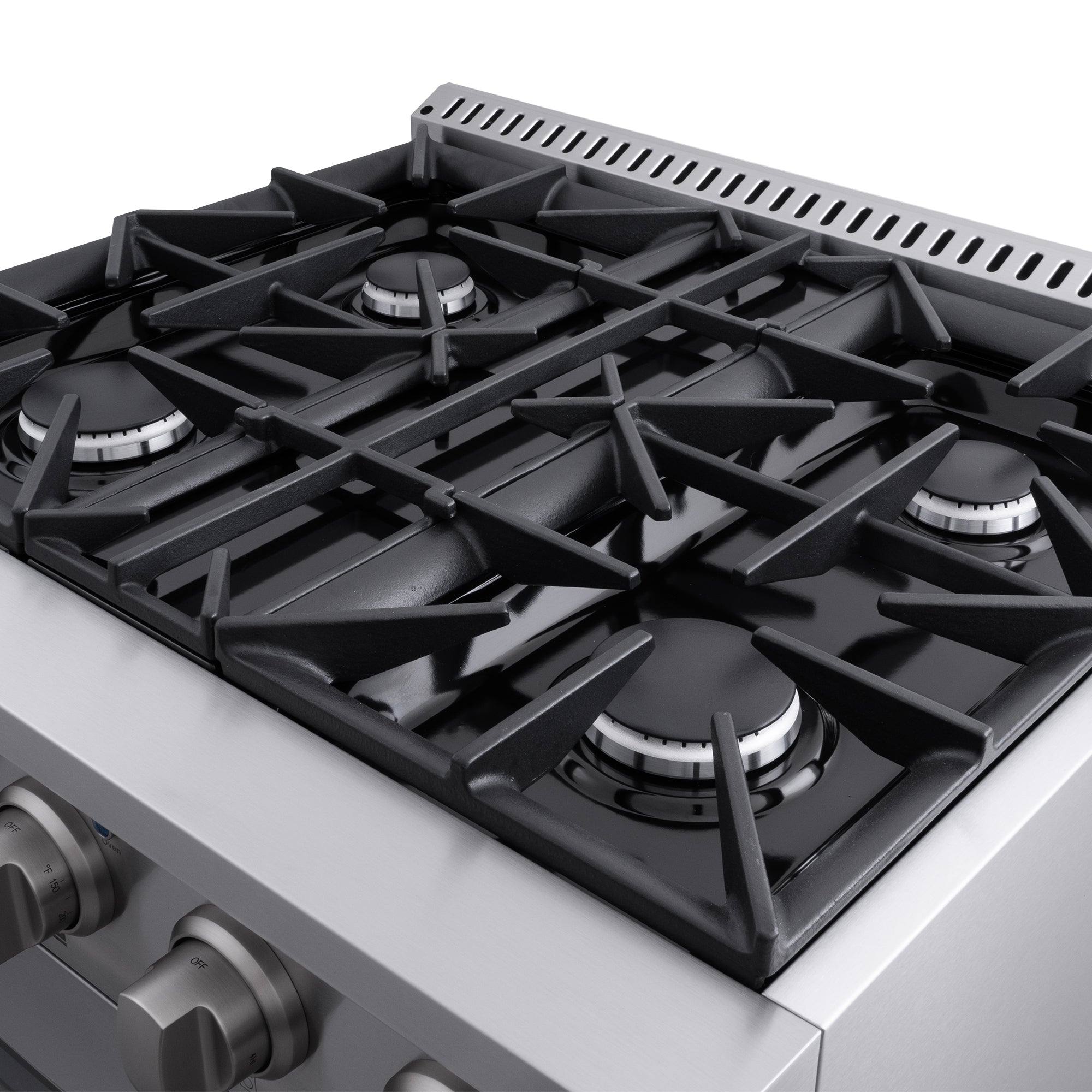 Cosmo Vista 30 in. 4.3 cu. ft. 4-Burner Stainless Steel Gas Range with LED Panel | COS-GRP304