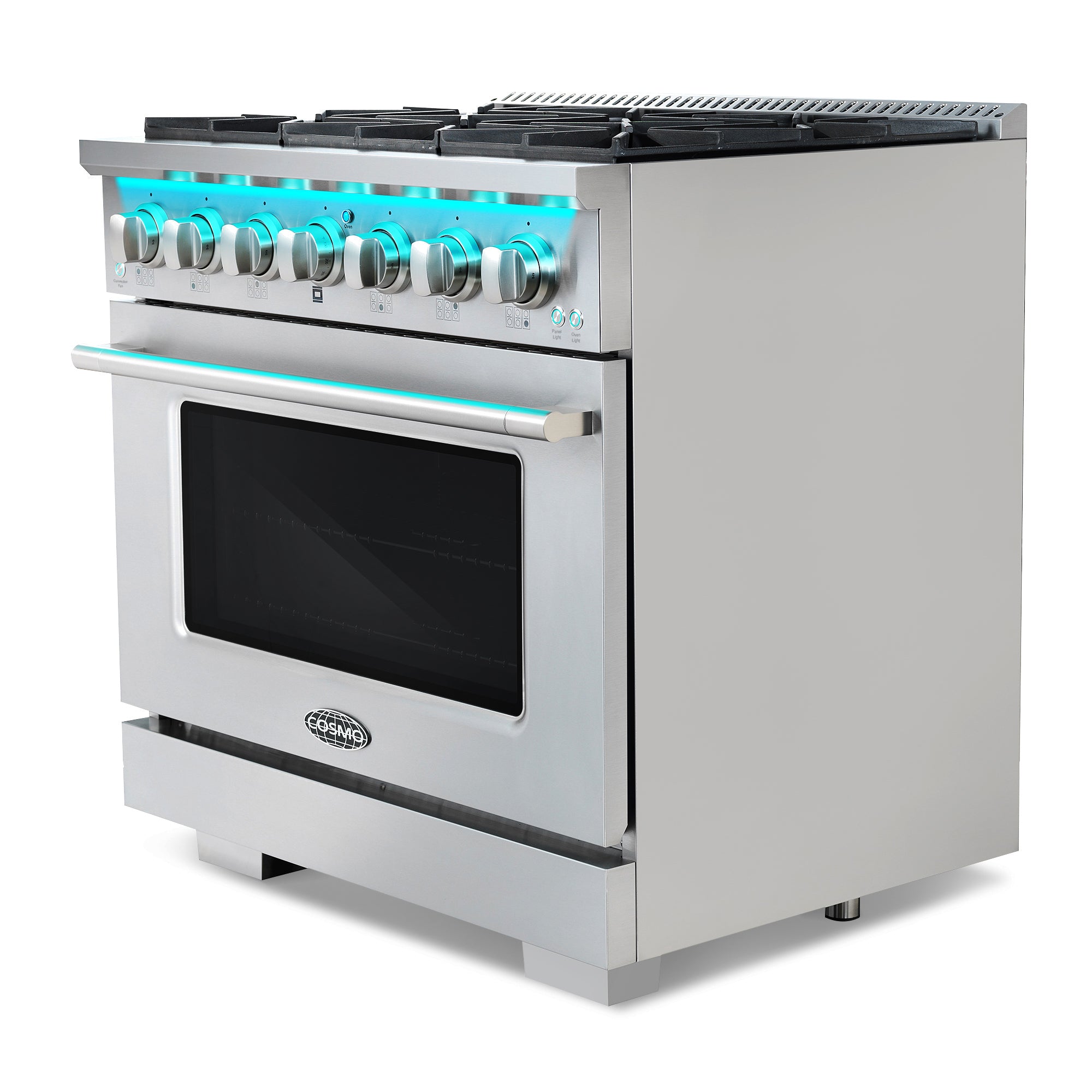 Cosmo Vista 36 in. 4.5 cu. ft. 6-Burner Stainless Steel Gas Range with LED Panel | COS-GRP366