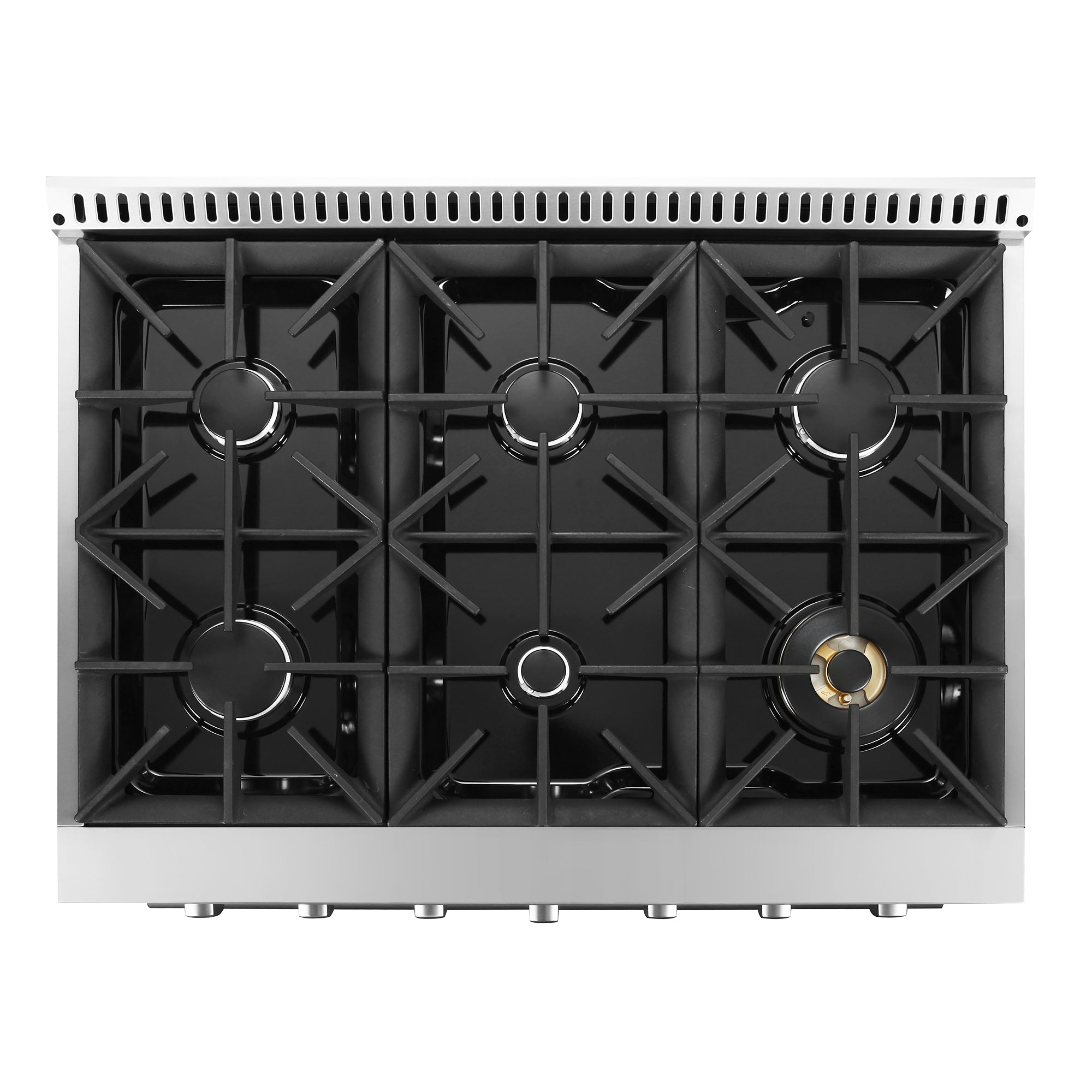 Cosmo Vista 36 in. 4.5 cu. ft. 6-Burner Stainless Steel Gas Range with LED Panel | COS-GRP366