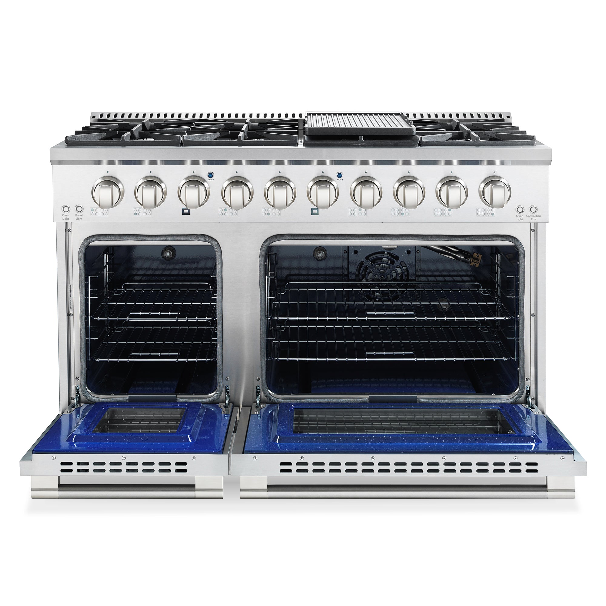 Cosmo Vista 48 in. 5.5 cu. ft. 8-Burner Stainless Steel Gas Range with LED Panel | COS-GRP486G
