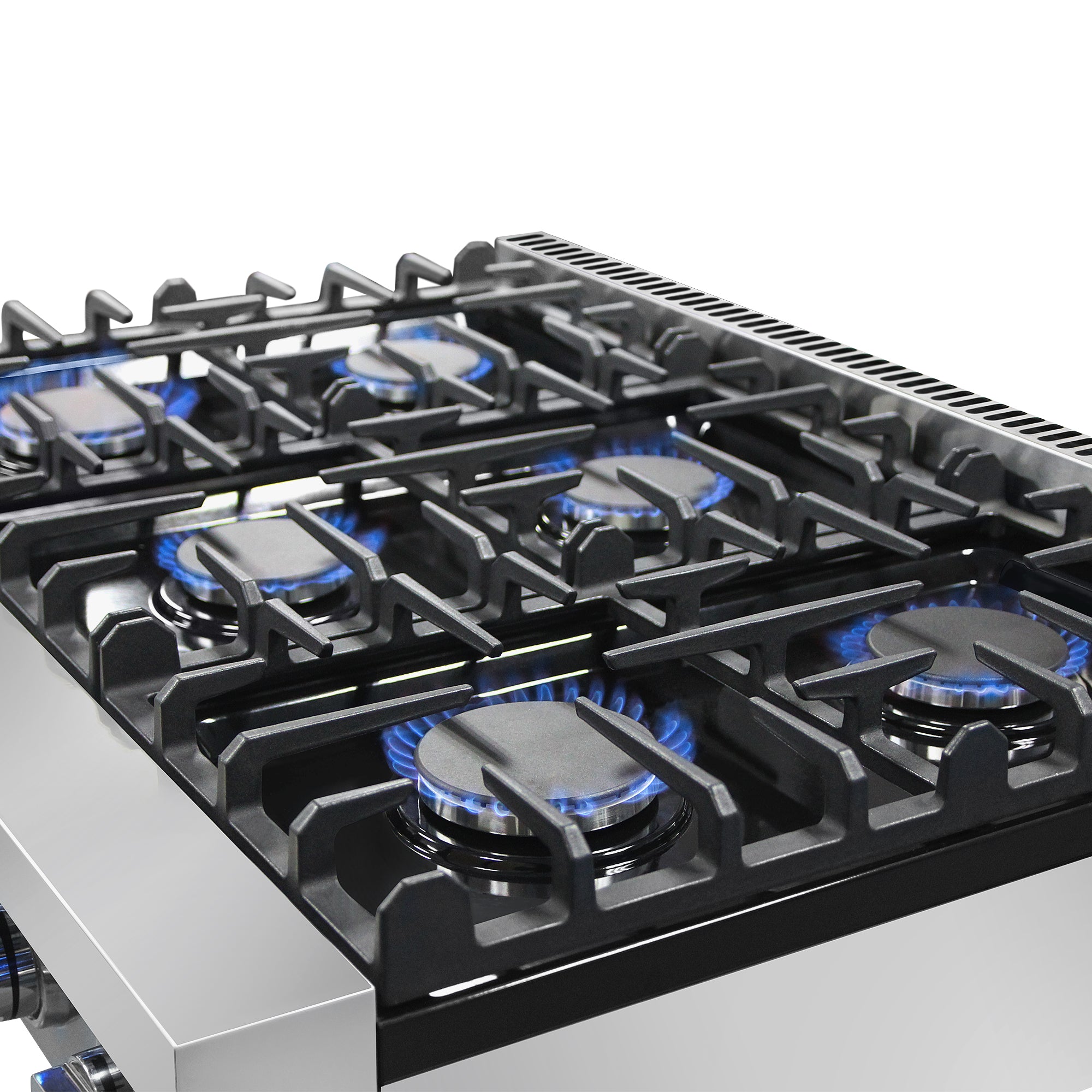 Cosmo 36 in. Slide-In Counter Stainless Steel Gas Rangetop with 6 Burners | COS-GRT366