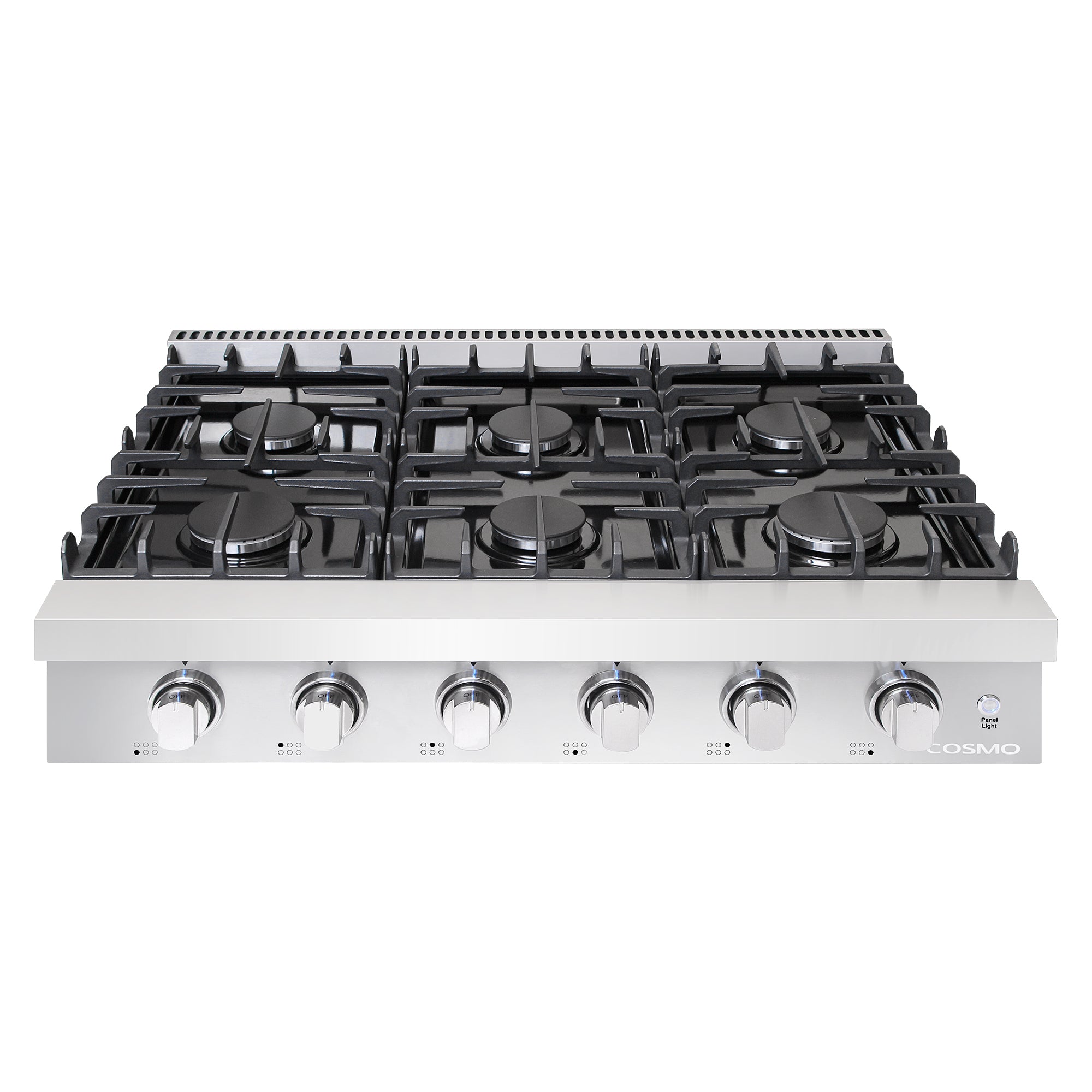 Cosmo 36 in. Slide-In Counter Stainless Steel Gas Rangetop with 6 Burners | COS-GRT366
