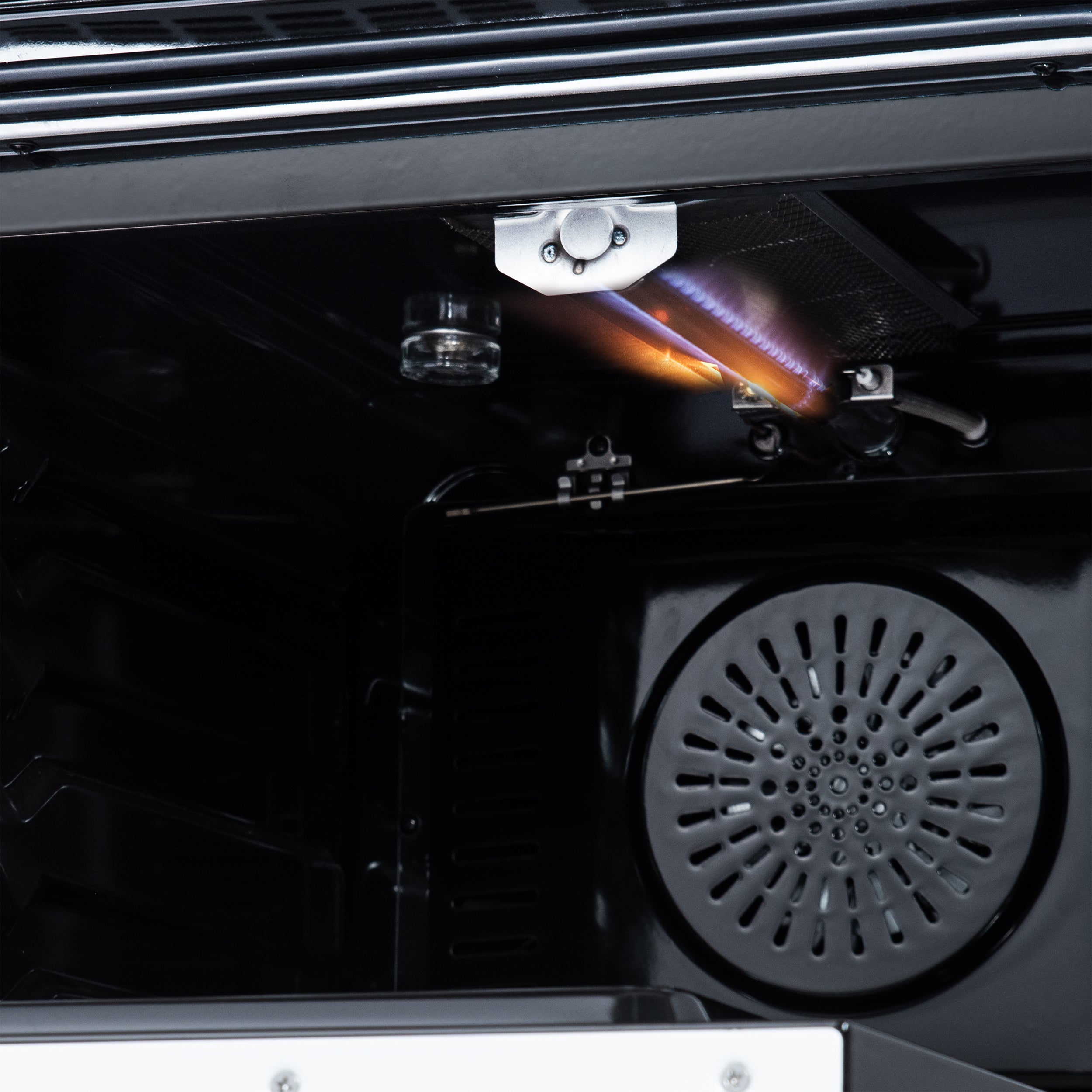 Forno Breno 24 in. 2.3 cu.ft. White Gas Range with 4 Burners, Air Fry Kit, Storage Drawer and Antique Brass Accents | FFSGS6272-24WHT