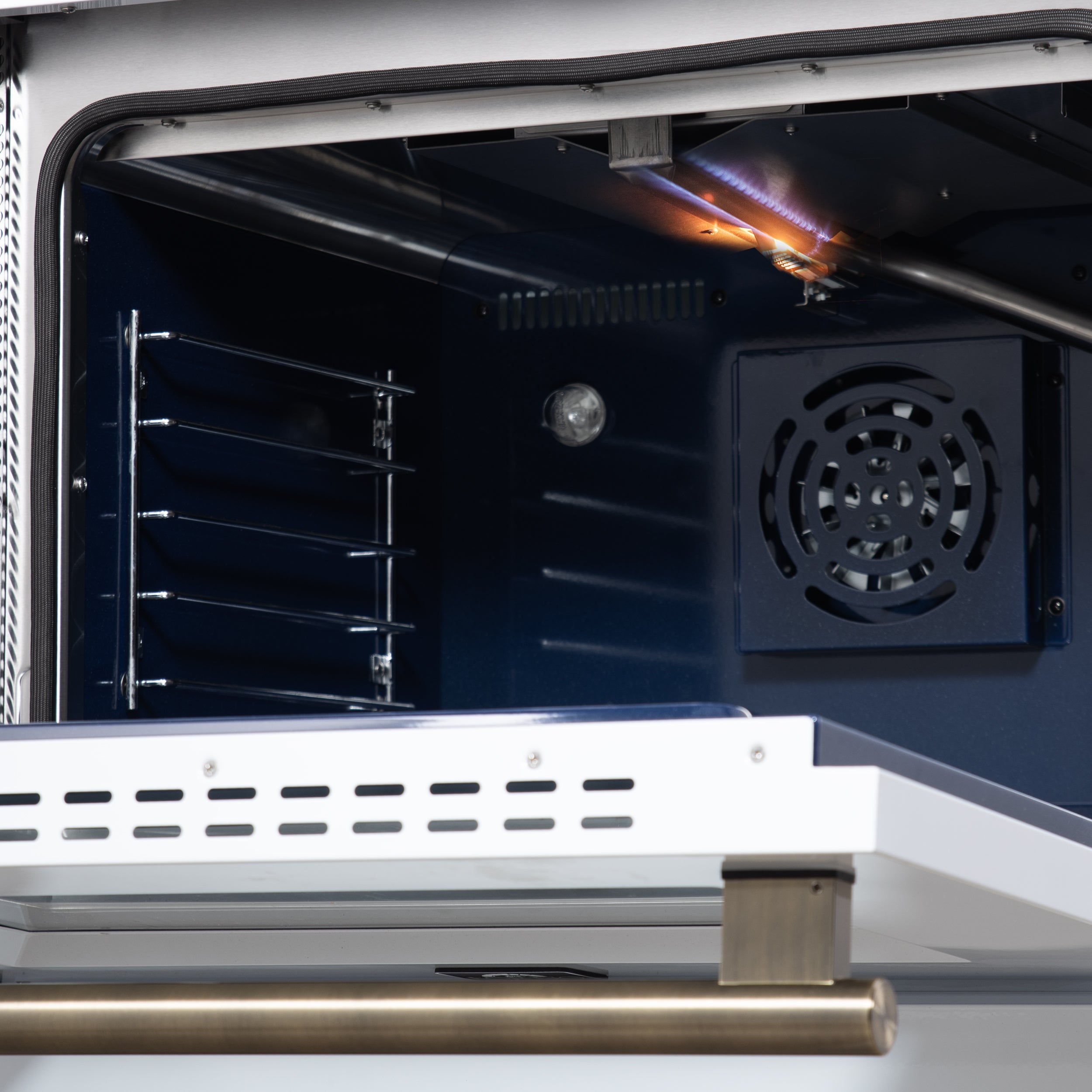 Forno Massimo 30 in. 4.32 cu. ft. 5-Burner White Gas Range with Antique Brass Accents | FFSGS6239-30WHT