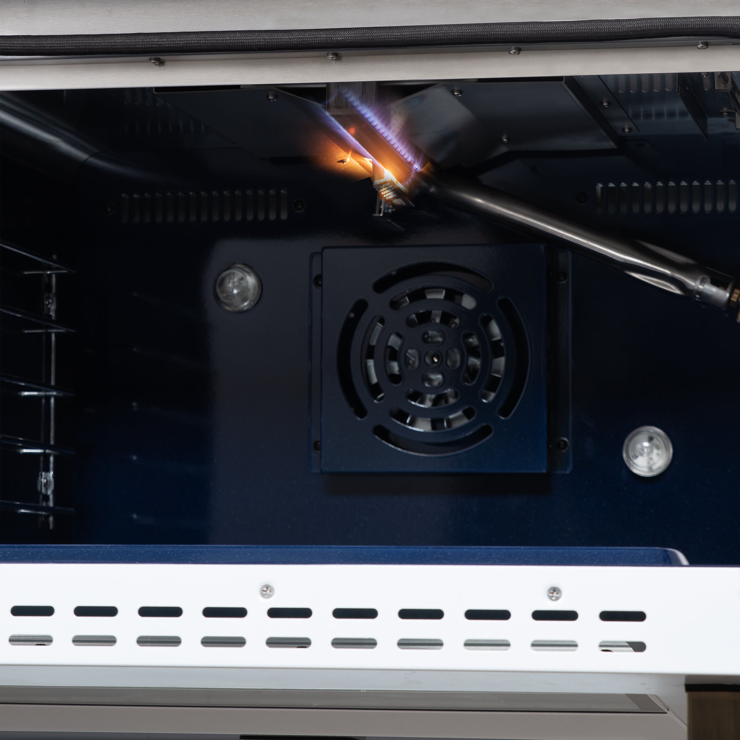 Forno Massimo 48 in. 6.58 cu. ft. 8-Burner White Gas Range with Antique Brass Accents | FFSGS6239-48WHT