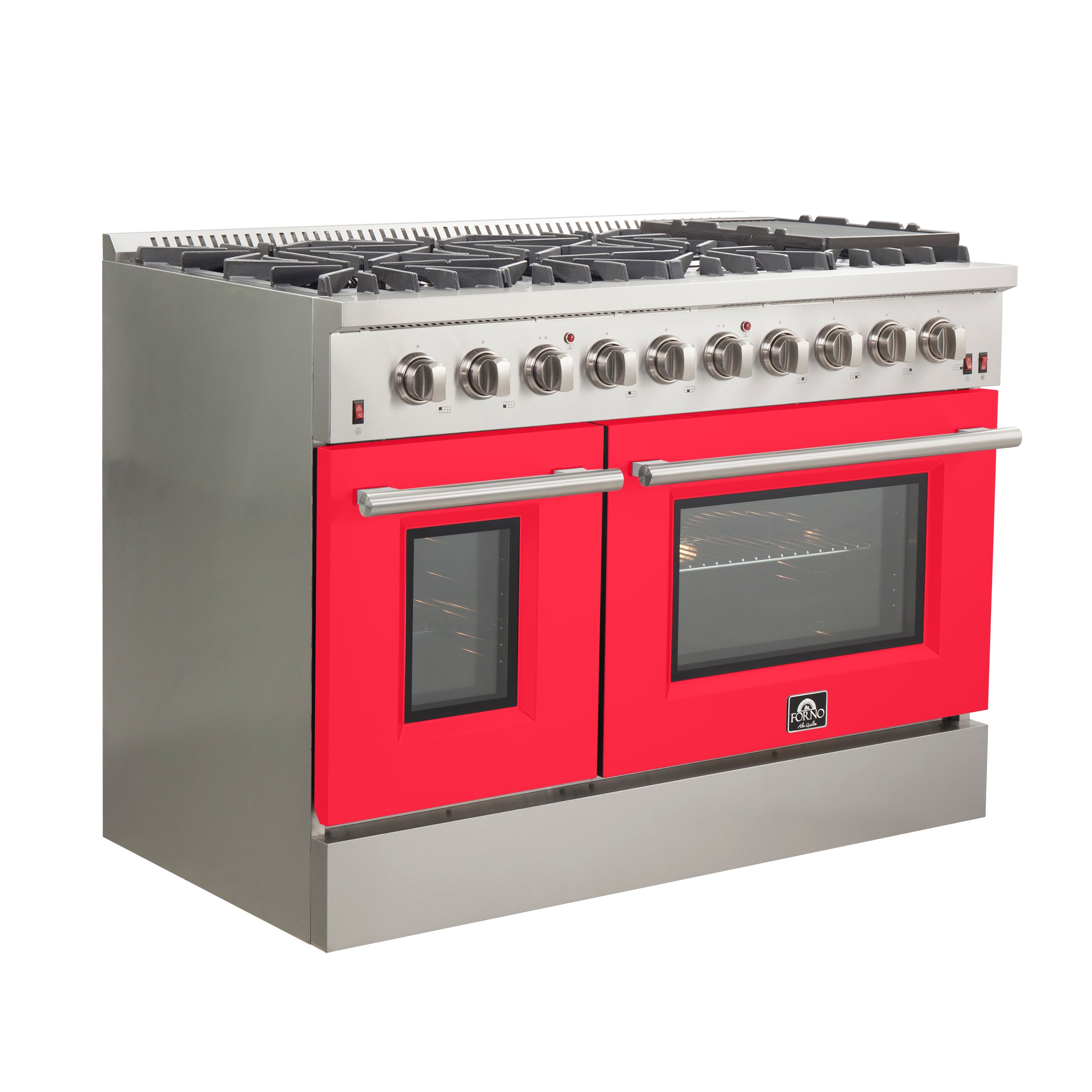 Forno Galiano 48 in. 6.58 cu. ft. 8-Burner Red Gas Range | FFSGS6244-48RED