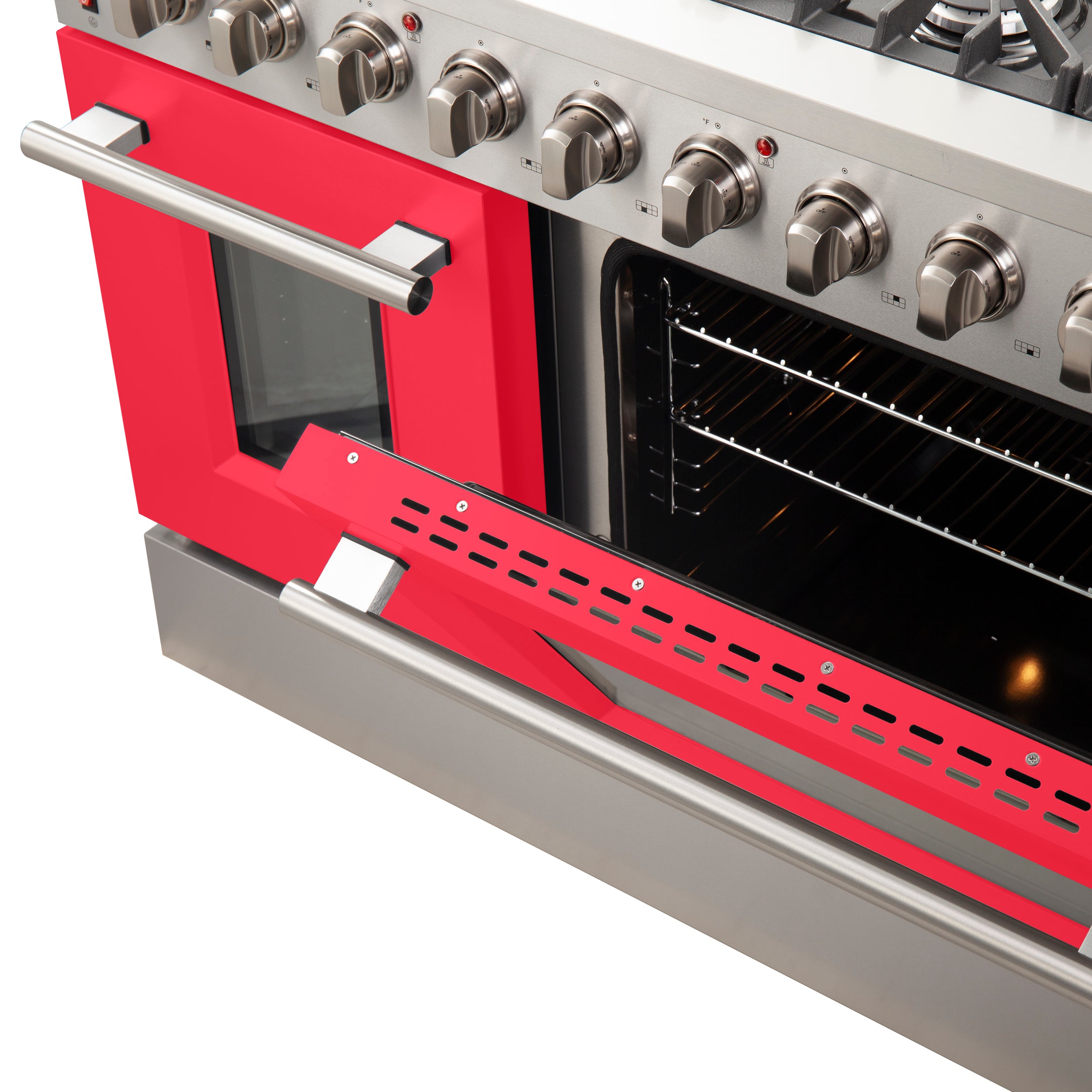 Forno Galiano 48 in. 6.58 cu. ft. 8-Burner Red Gas Range | FFSGS6244-48RED