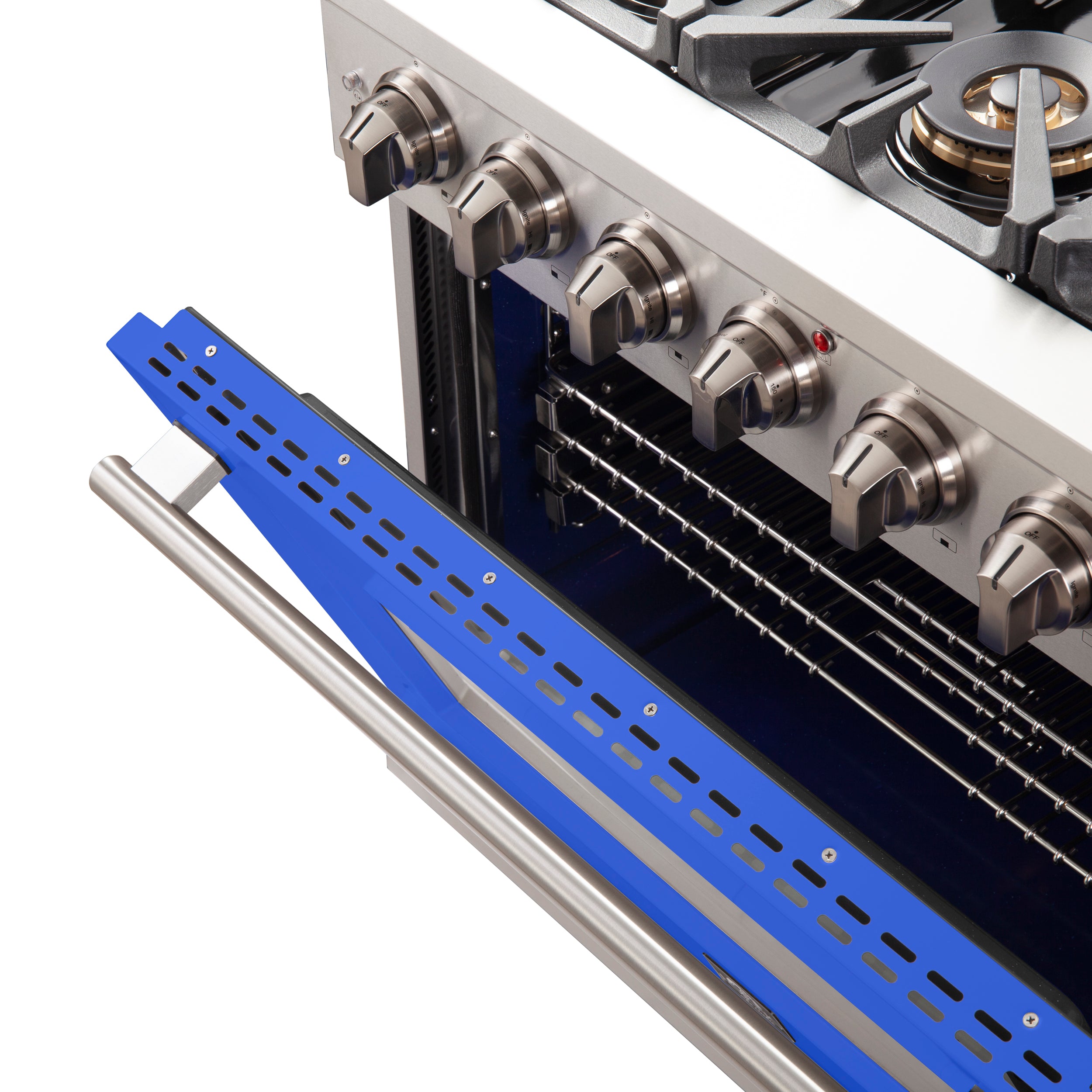 Forno Capriasca 36 In. 5.36 cu. ft. 6-burner Blue Gas Range with Brass Burners 5.36 cu. ft. | FFSGS6260-36BLU