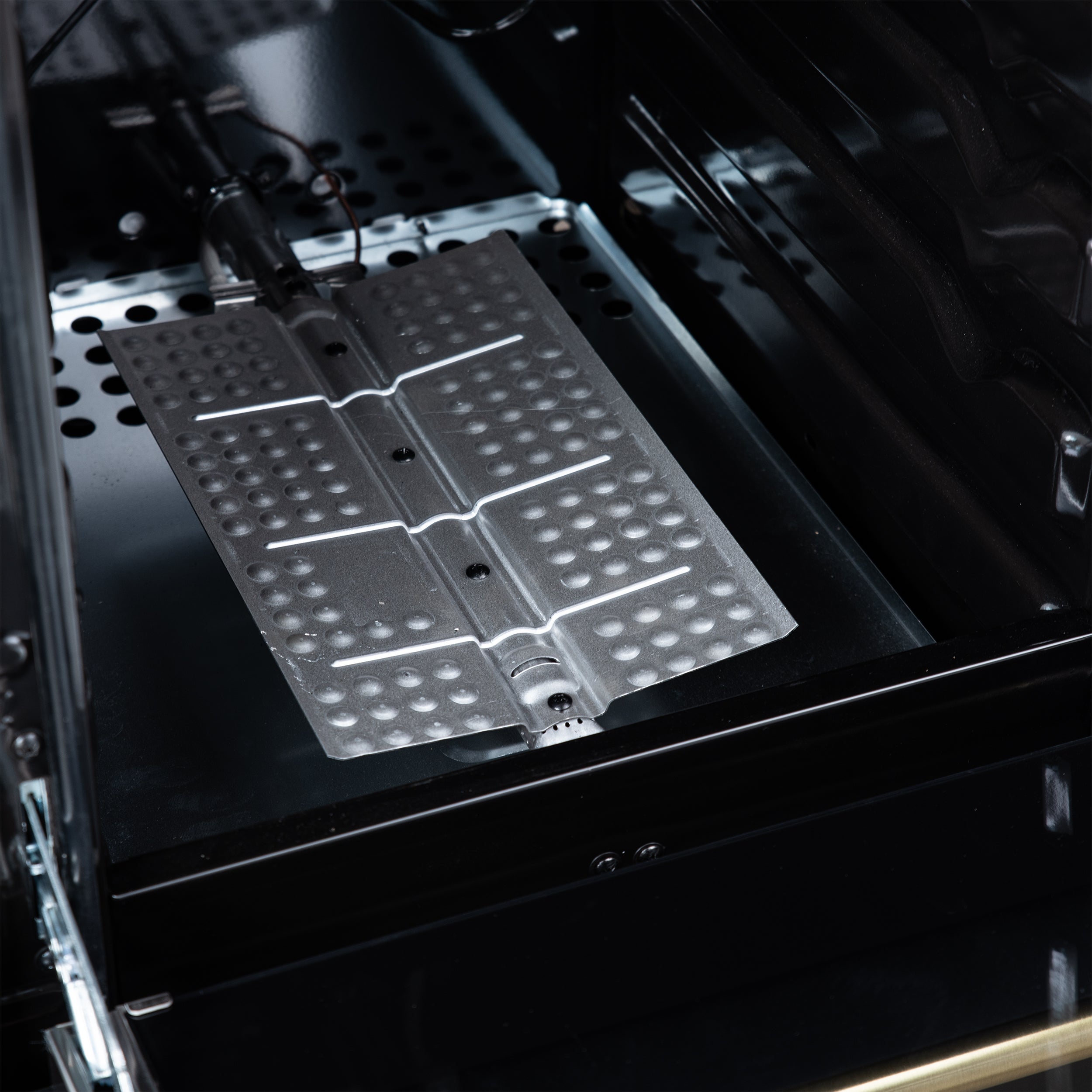 Forno Lamazze 20 in. 2.05 cu.ft. Black Gas Range with 4 Burners, Storage Drawer and Antique Brass Accents | FFSGS6265-20BLK