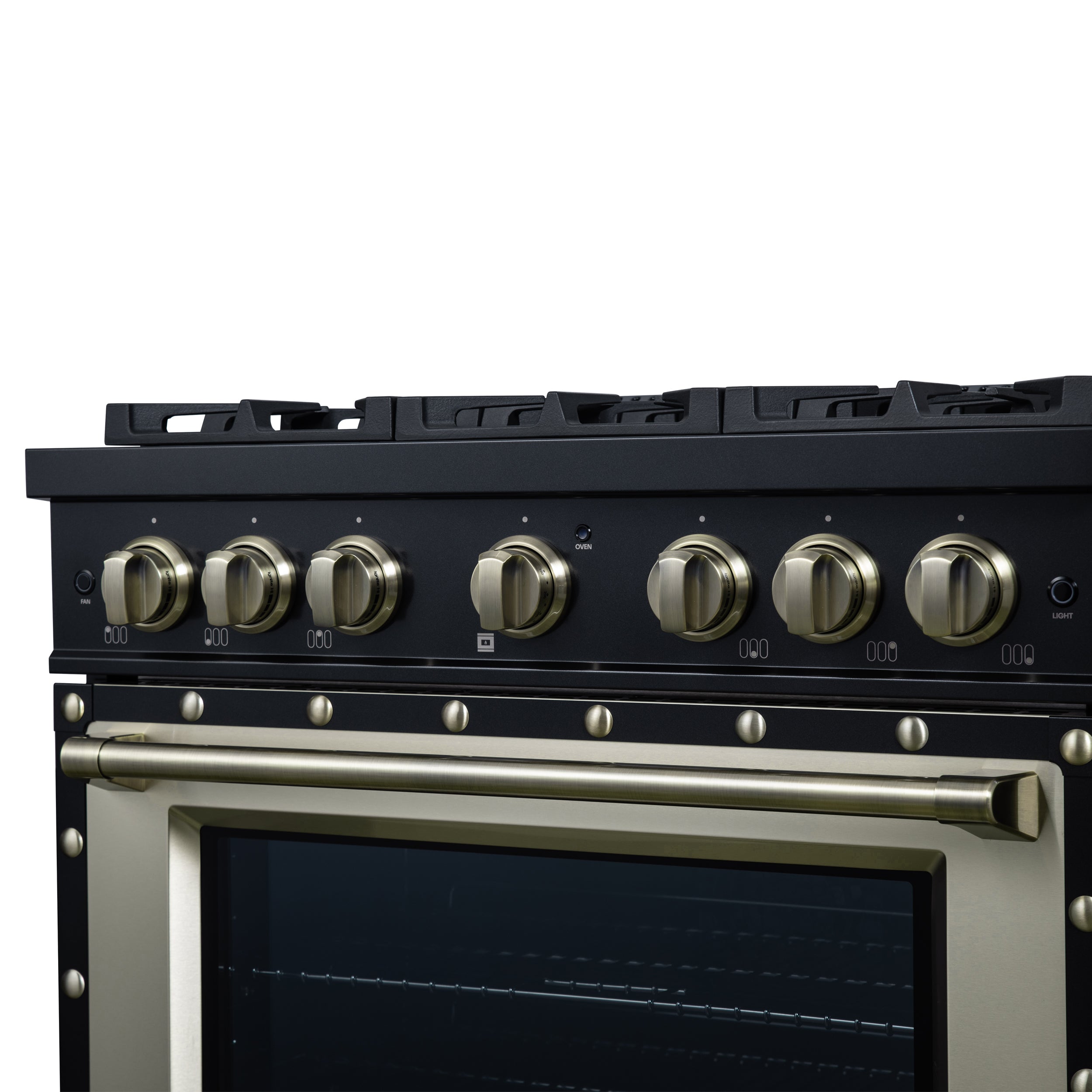 Forno Valente 36 in. 5.2 Cu.ft. Black Gas Range with 6 Sealed Burners and Air Fry | FFSGS6299-36CPBLK